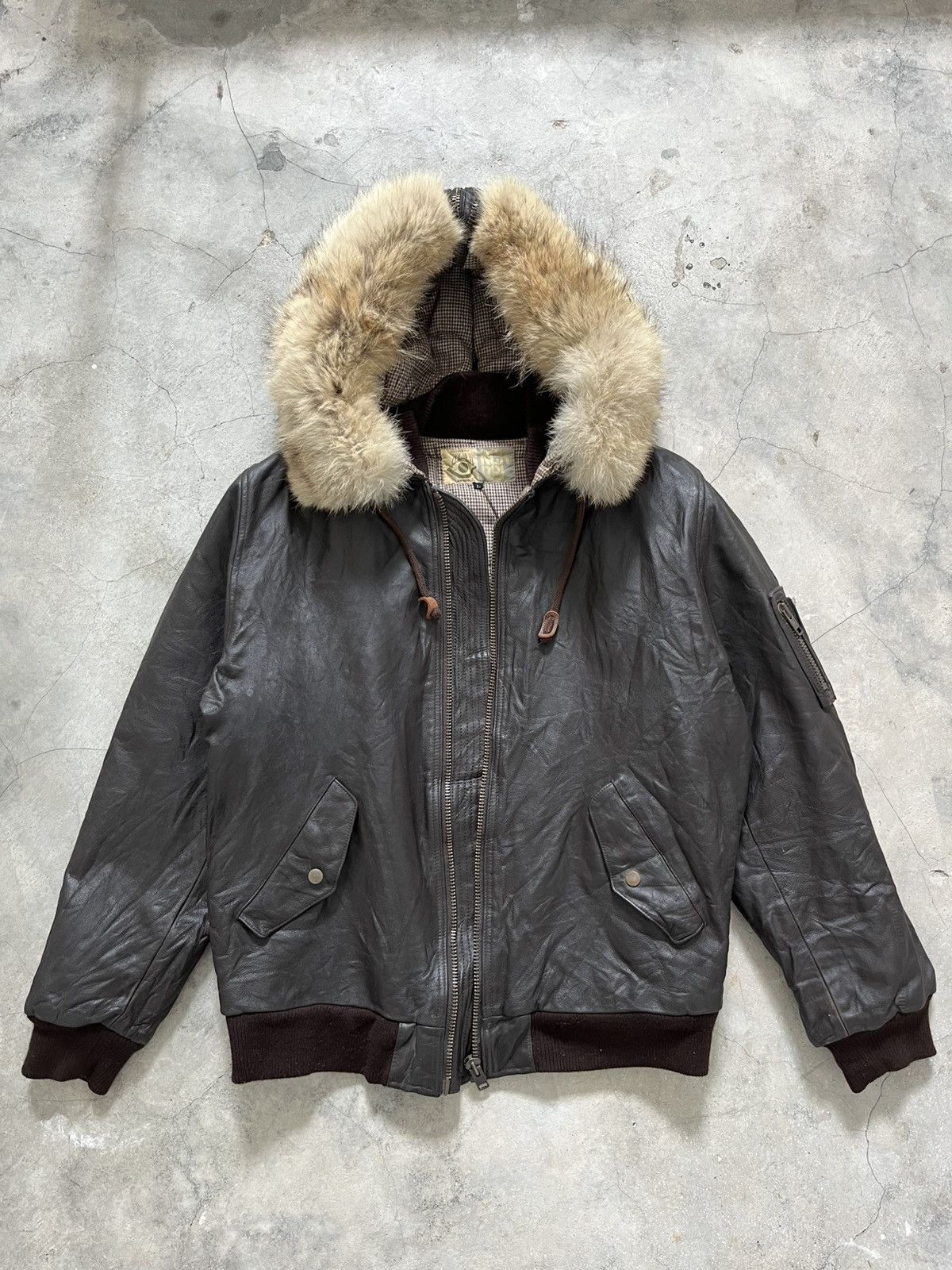 Leather Vtg Incredible Brand Murota Takayoshi Leather Bomber Jacket Size US L / EU 52-54 / 3 - 3 Thumbnail
