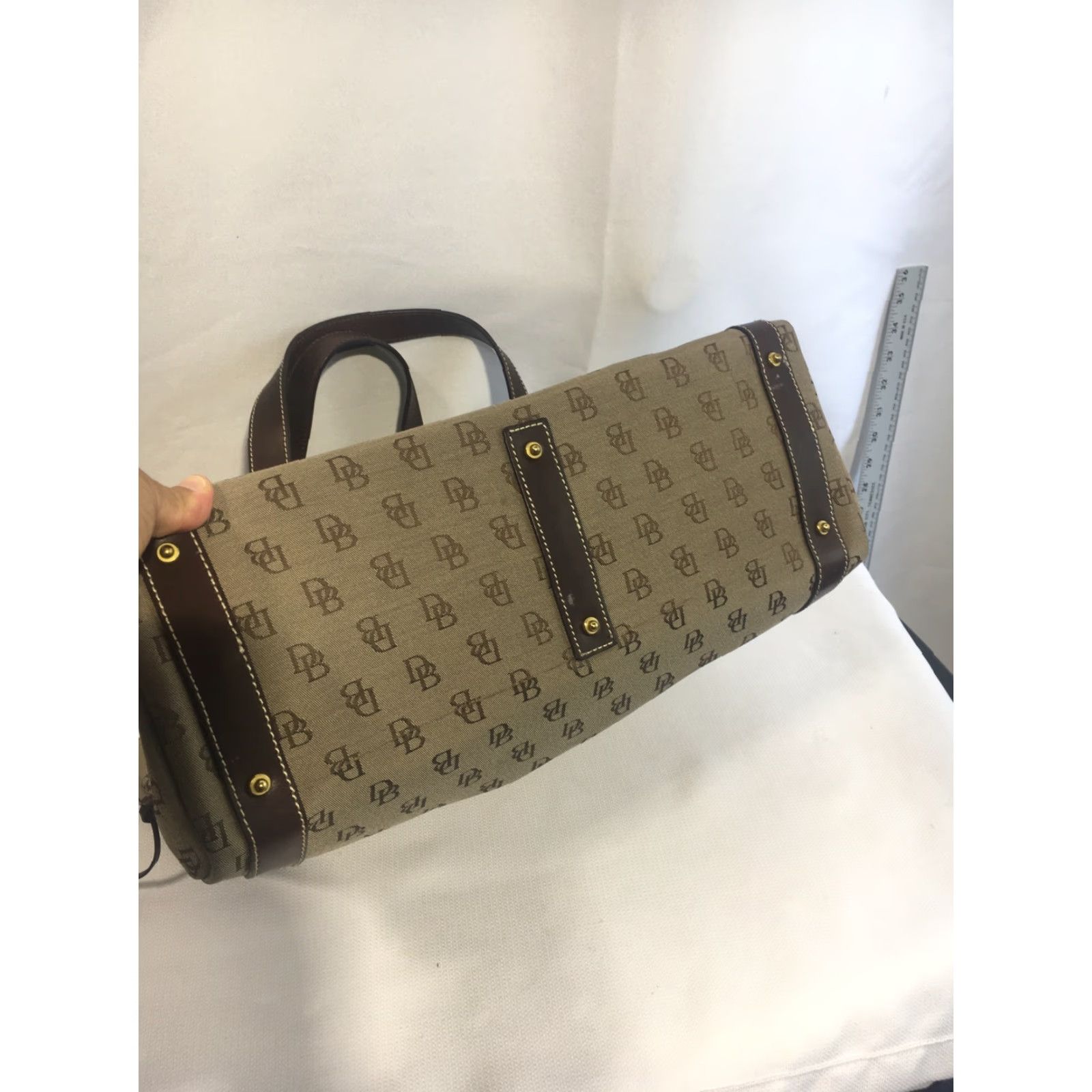 Dooney & Bourke Dooney & Bourke Tote Logo Signature Large Hand Bag Women Brown Fabric Magnetic Snap 15x11x6 Size ONE SIZE - 5 Thumbnail
