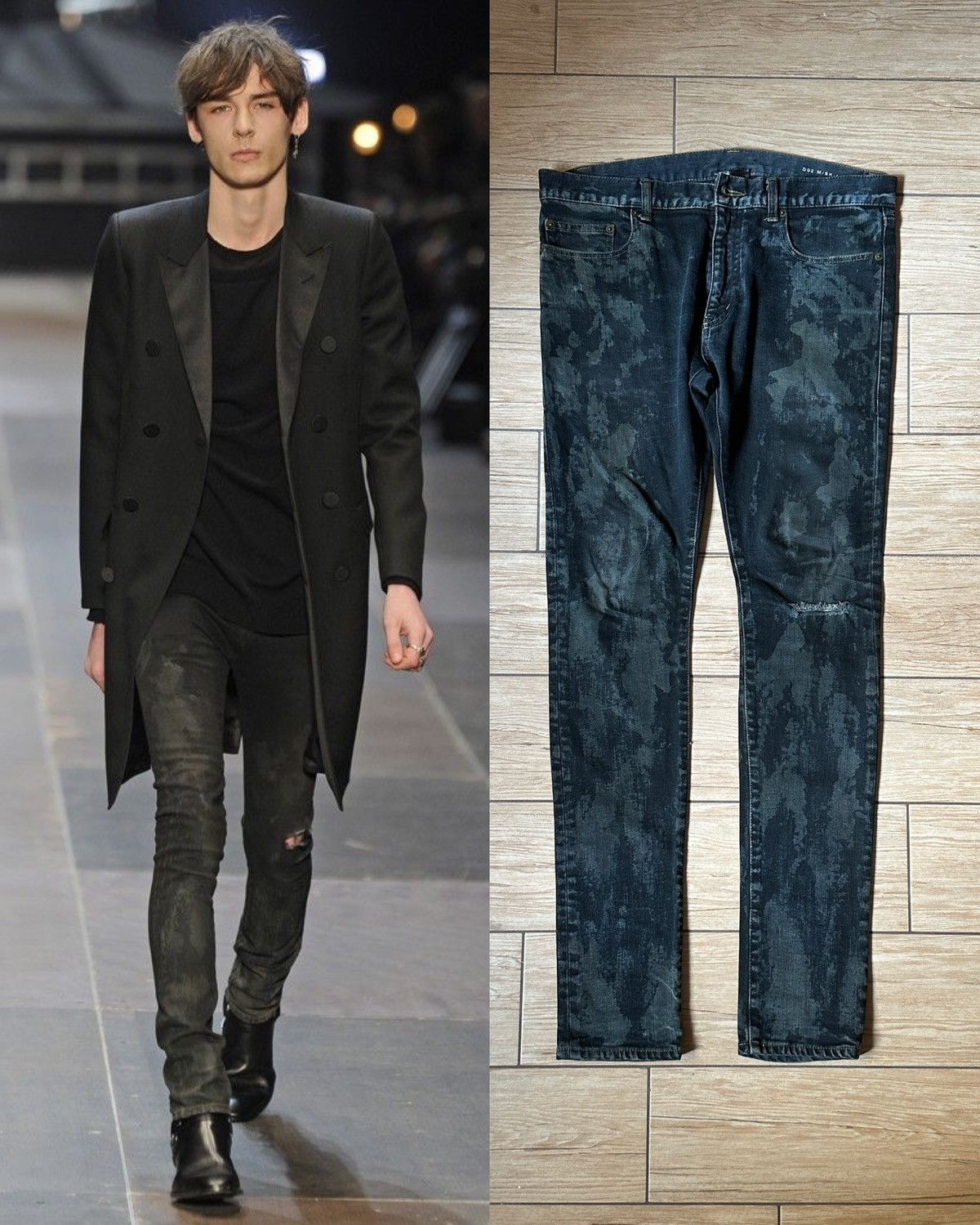 Hedi Slimane × Saint Laurent Paris RARE - SS15 Knee Slit D02 Low