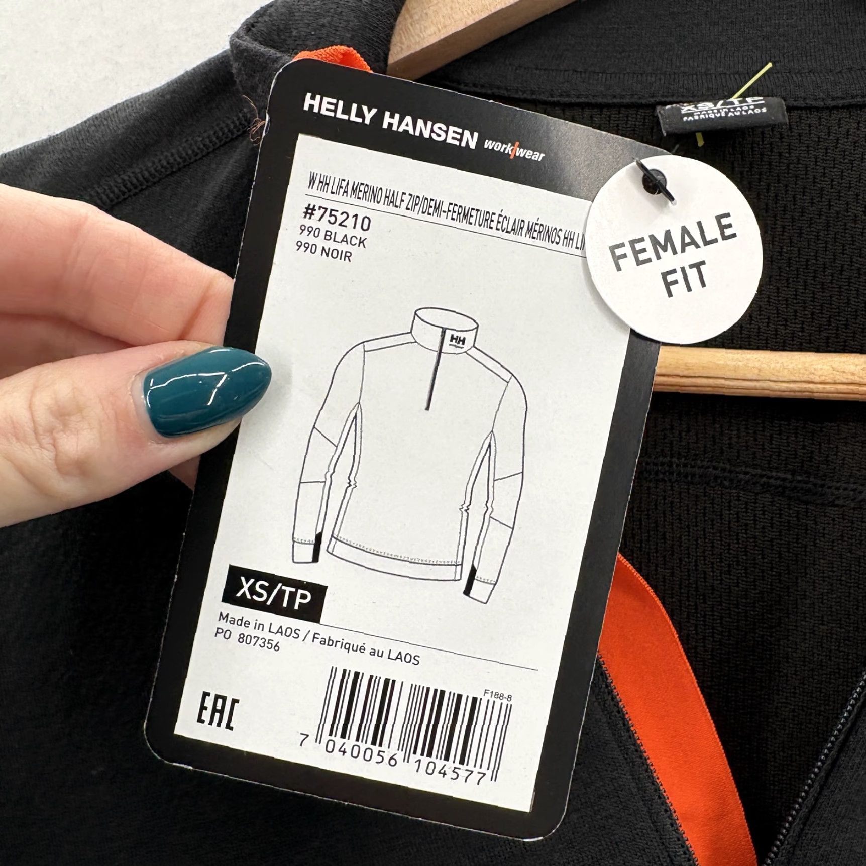 Helly Hansen Helly Hansen Lifa Merino Pullover Womens XS Black 1/4 Zip Thermal Baselayer Ski Shirt Size XS / US 0-2 / IT 36-38 - 5 Thumbnail