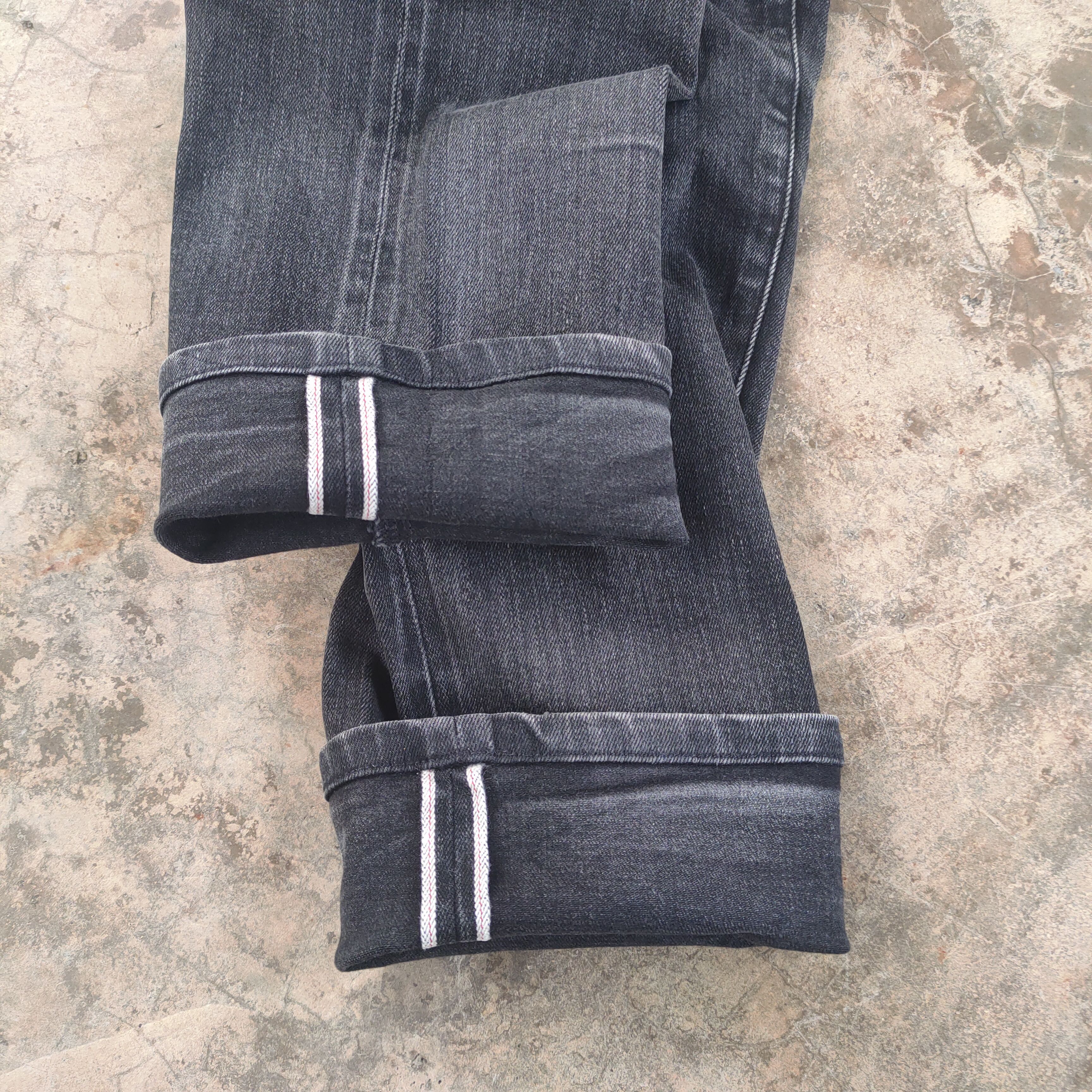 Japanese Brand W32 VINTAGE JAPANESE SELVEGE SKINNY FADED BLACK DENIM PANTS Size US 32 / EU 48 - 12 Thumbnail