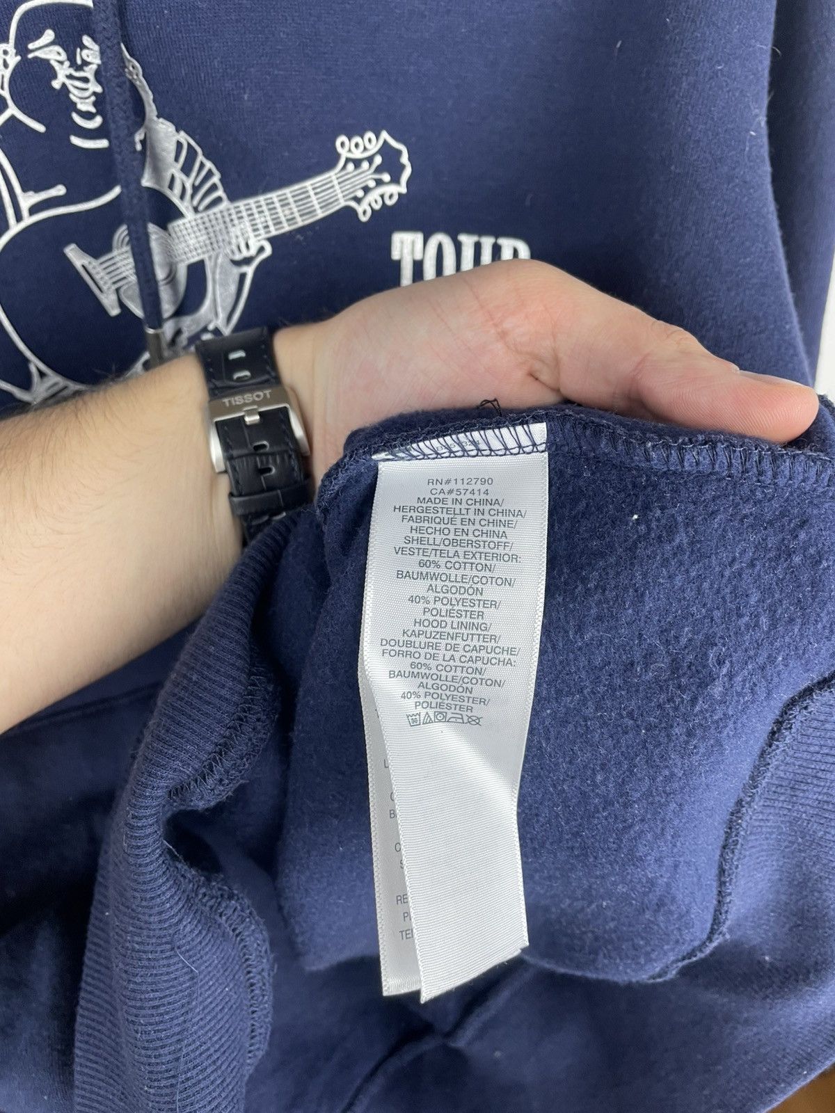 True Religion × Vintage True Religion Rare Streetwear Hoodie Big Logo Blue Size L Size US L / EU 52-54 / 3 - 5 Thumbnail