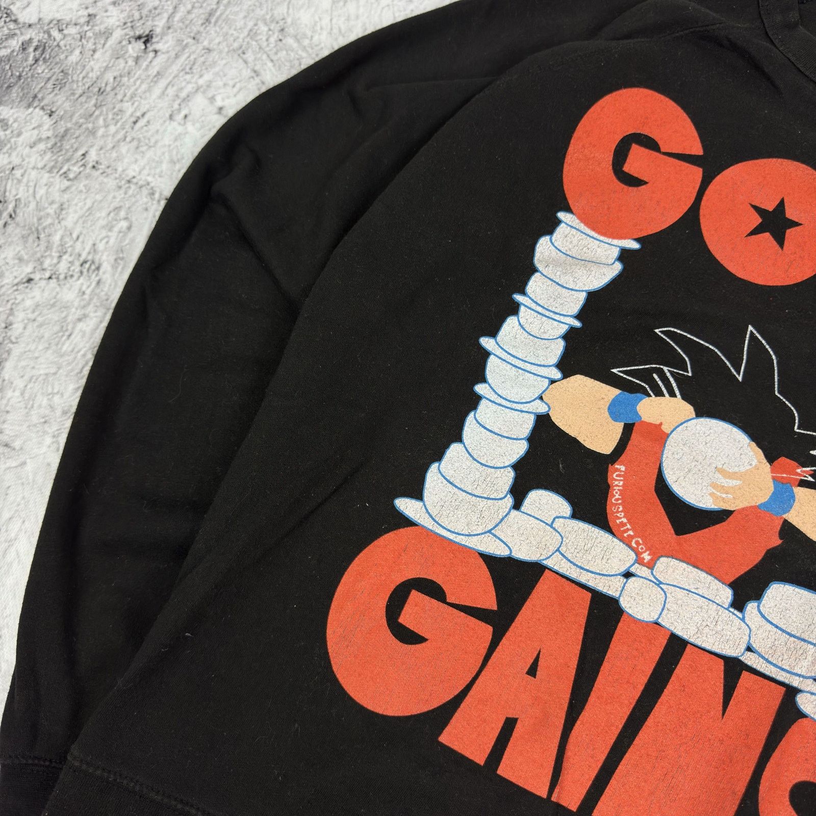 Anime Delta Fleece Men's Black Orange Goku Gains Crewneck M Size US M / EU 48-50 / 2 - 4 Thumbnail