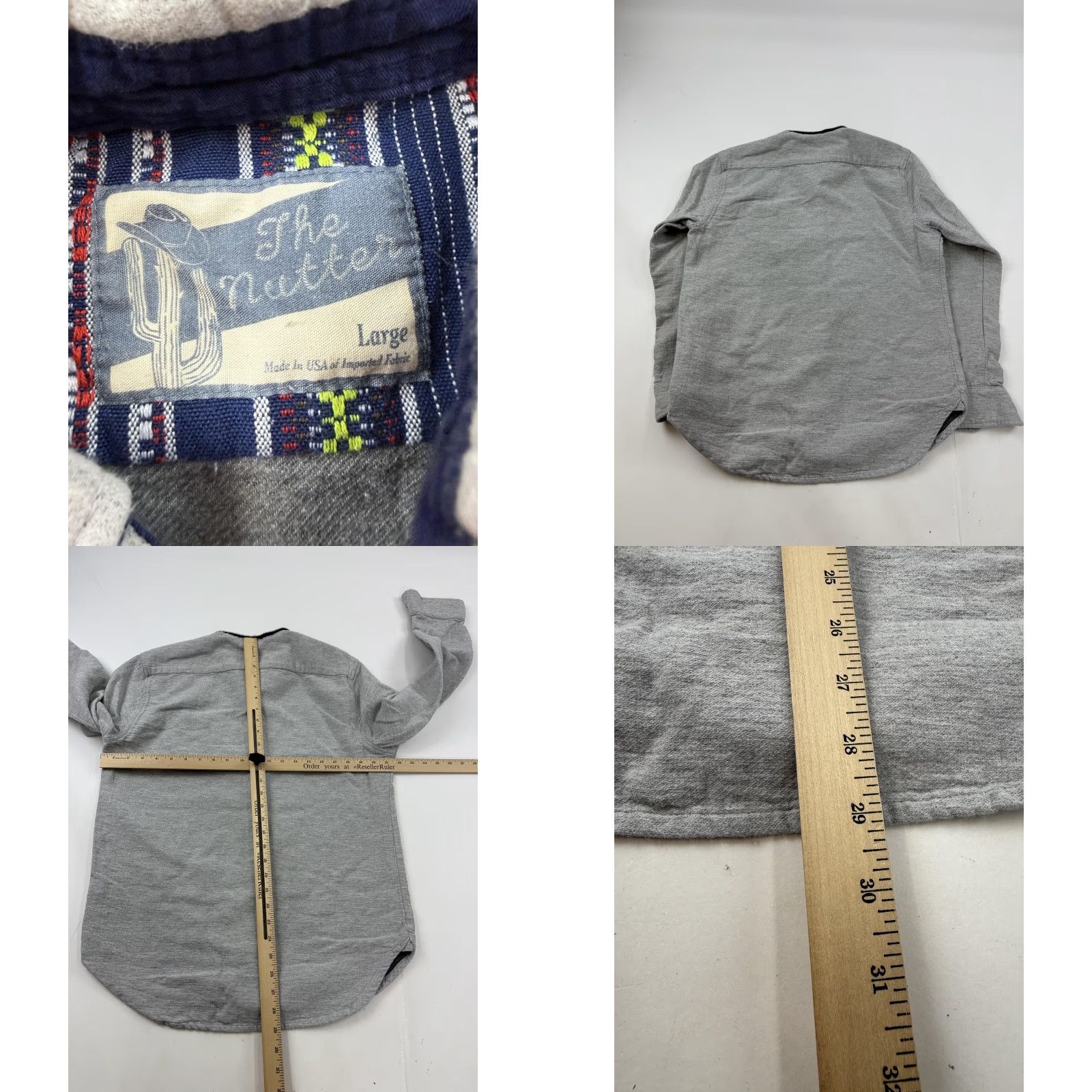 Chubbies The Nutter Shirt Mens Large Gray Jersey Knit Lined Button Front USA Chubbies Size US L / EU 52-54 / 3 - 8 Thumbnail