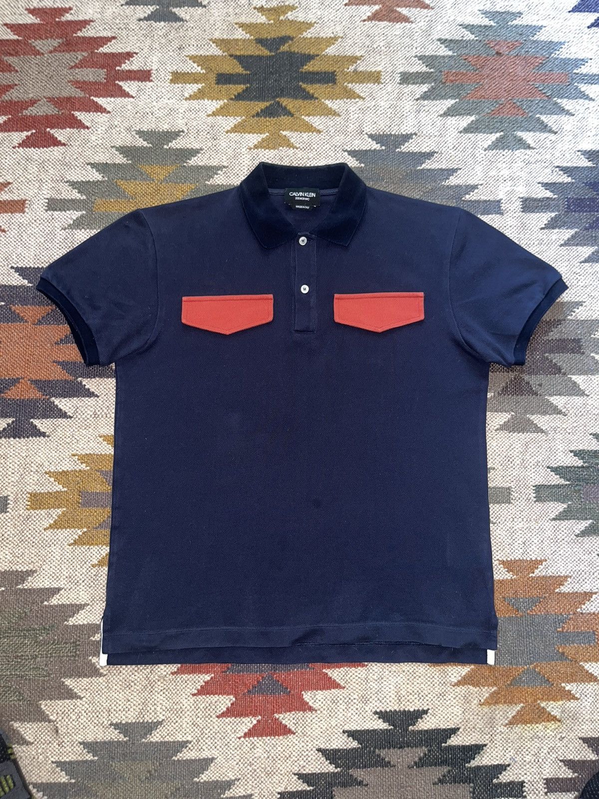 Calvin Klein 205W35NYC Western Blue Polo by Raf Simons