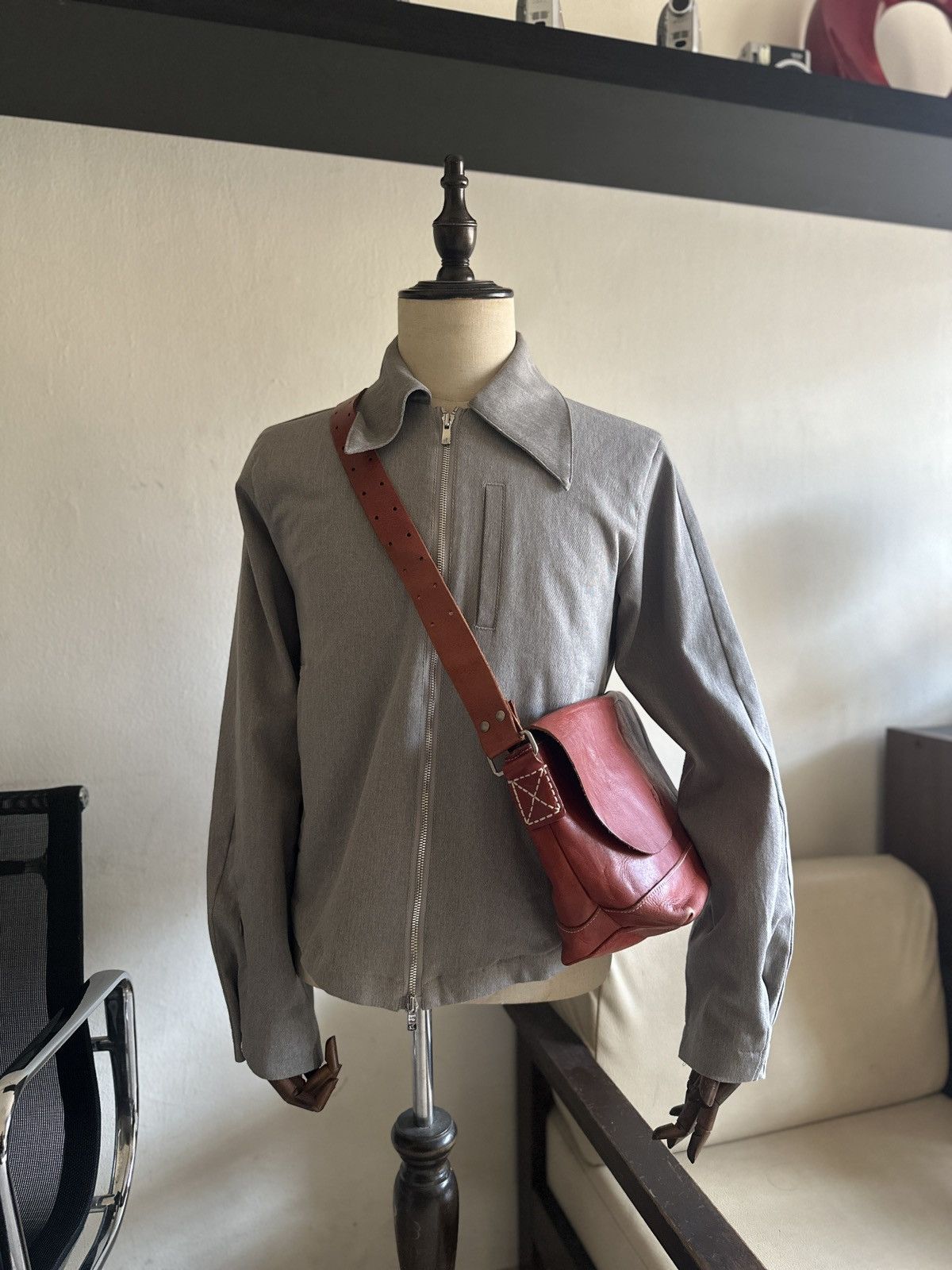 Comme des Garcons Homme Vintage Japan made Red Leather Patina Sling Bag Size ONE SIZE - 17 Thumbnail