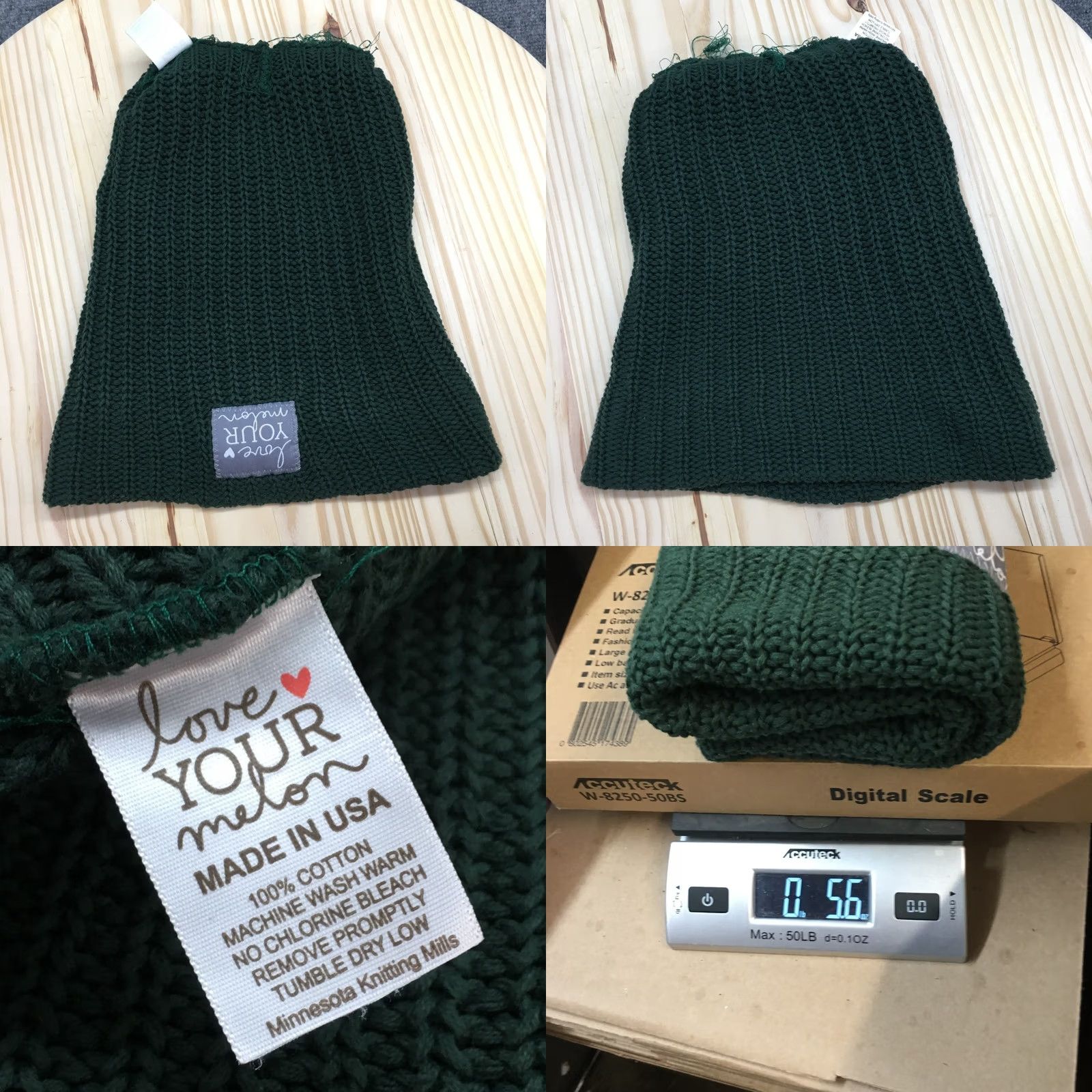 Vintage Love Your Melon Knit Beanie Hat Mens One Size Green Cotton Knitted Winter Logo Size ONE SIZE - 8 Thumbnail