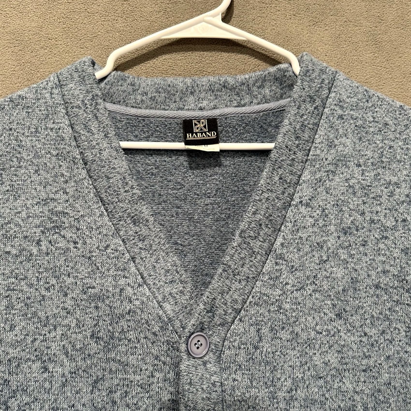 Haband VINTAGE Haband Cardigan Sweater Blue V-Neck Pocket Cozy Grandpa Core Mens Medium 90s Classic Size US M / EU 48-50 / 2 - 3 Thumbnail