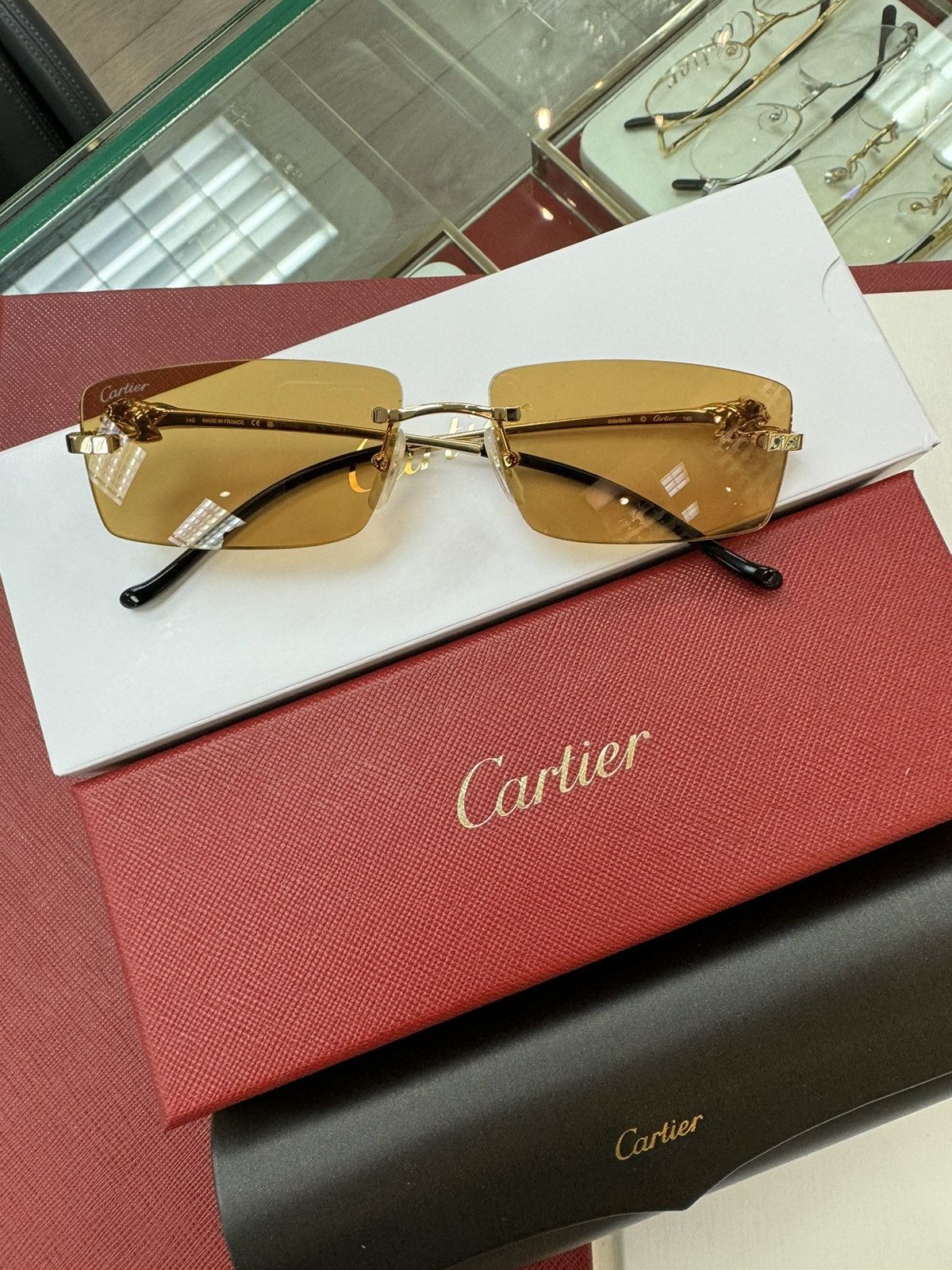 Cartier Cartier Panther Pantherè Gold Sunglasses Size ONE SIZE - 2 Thumbnail