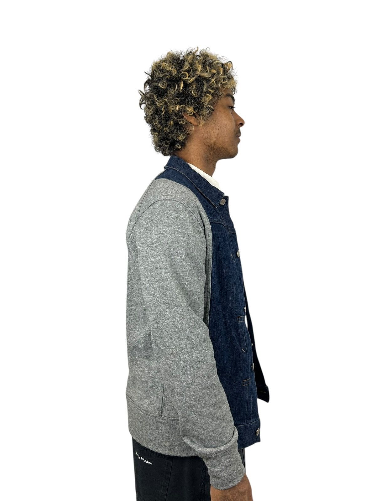 Japanese Brand Cabane de Zucca Hybrid Denim & Sweat Jacket Size US M / EU 48-50 / 2 - 3 Thumbnail