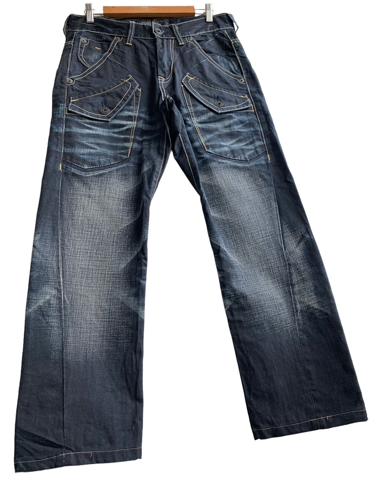 Tornado Mart 🔥Insane Design Back Number Distressed Denim Size US 32 / EU 48 - 1 Thumbnail