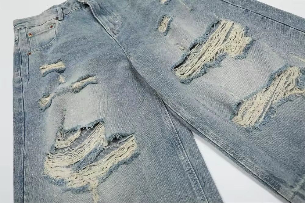 Vintage Distressed Hope Vintage Retro Style Light Blue Loose Shorts Size US 30 / EU 46 - 8 Thumbnail