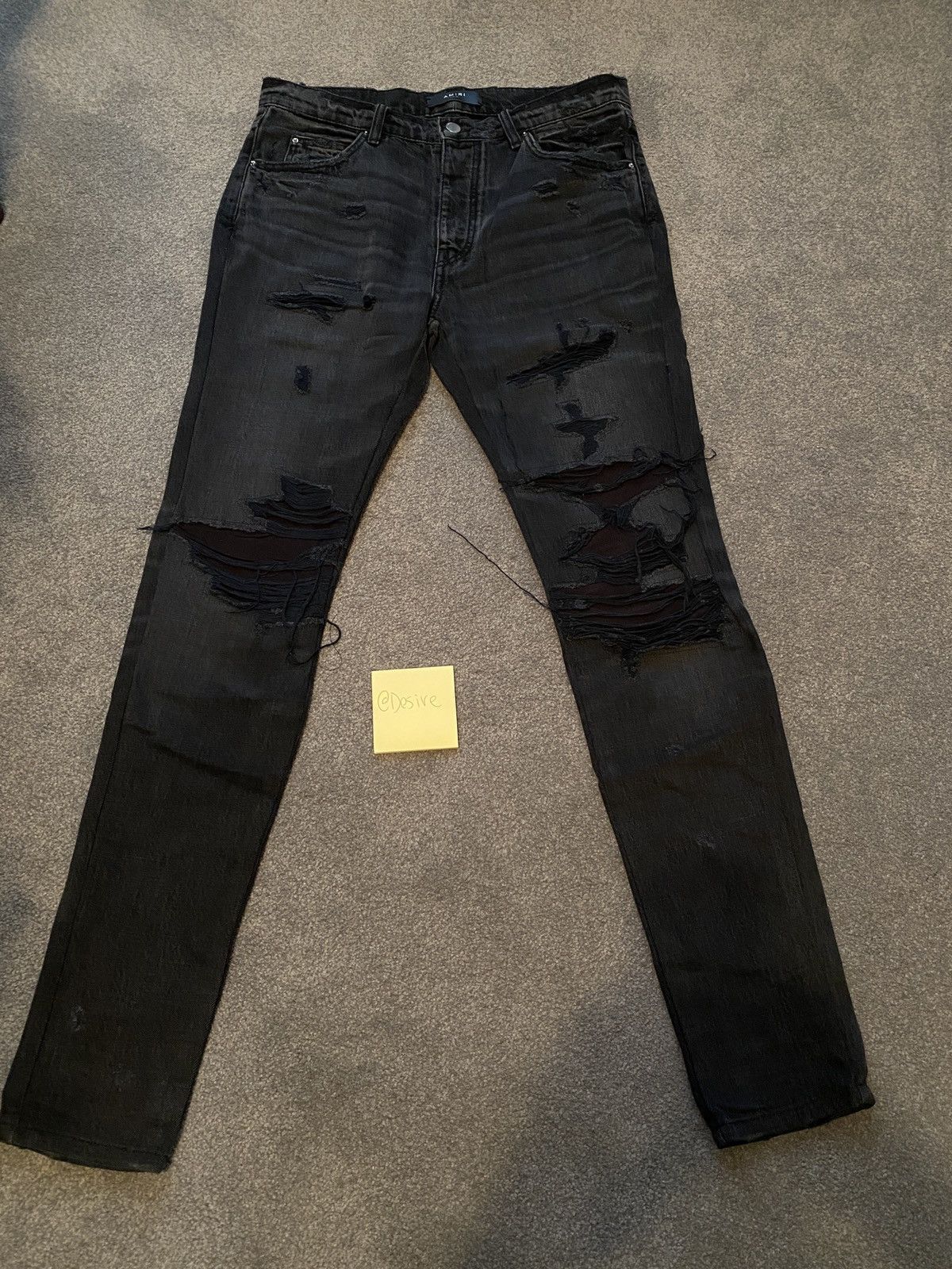 Image of Amiri Thrasher Denim Size 30 in Black, Men's