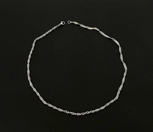 Jewelry 687Silver Twisted Chain Necklace Size ONE SIZE - 6 Thumbnail