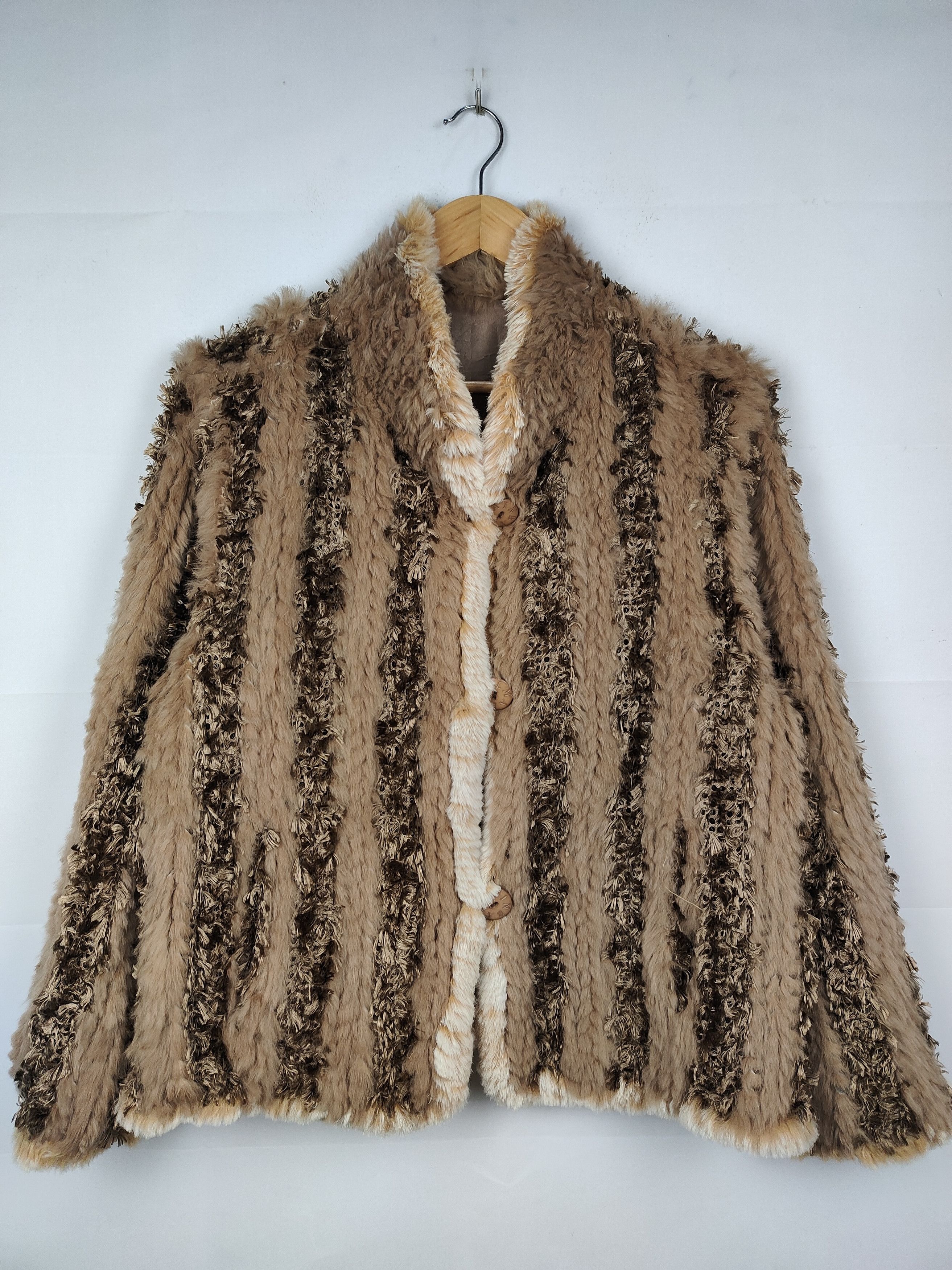 Balmain Balmain Paris brown striped Rabbit fur jacket Size M / US 6-8 / IT 42-44 - 1 Thumbnail
