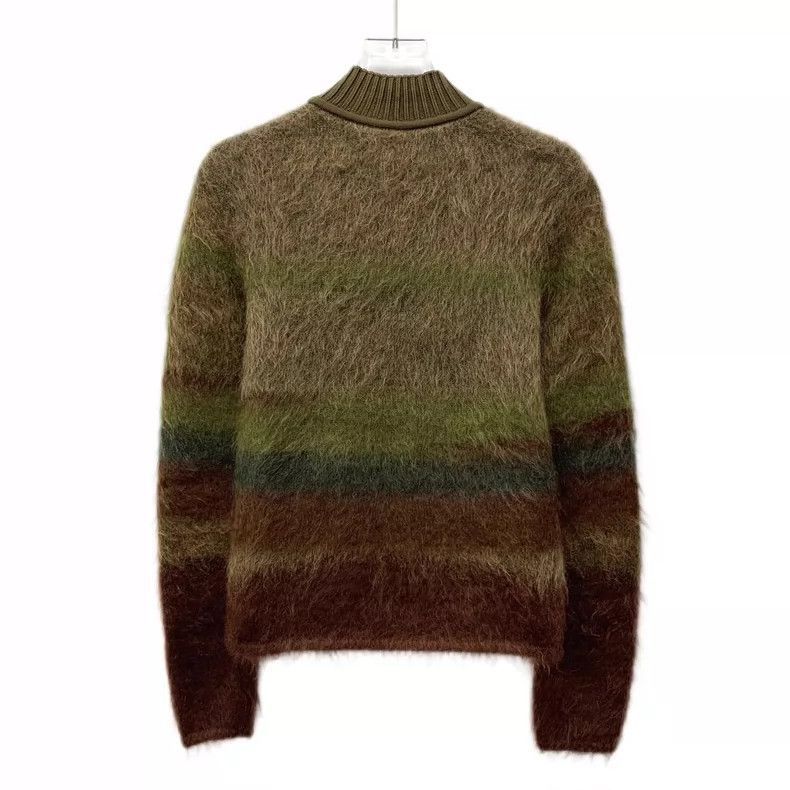 Hermes Hermes Deep Brown Striped Turtle Neck Sweater-2506 Size XS / US 0-2 / IT 36-38 - 2 Thumbnail