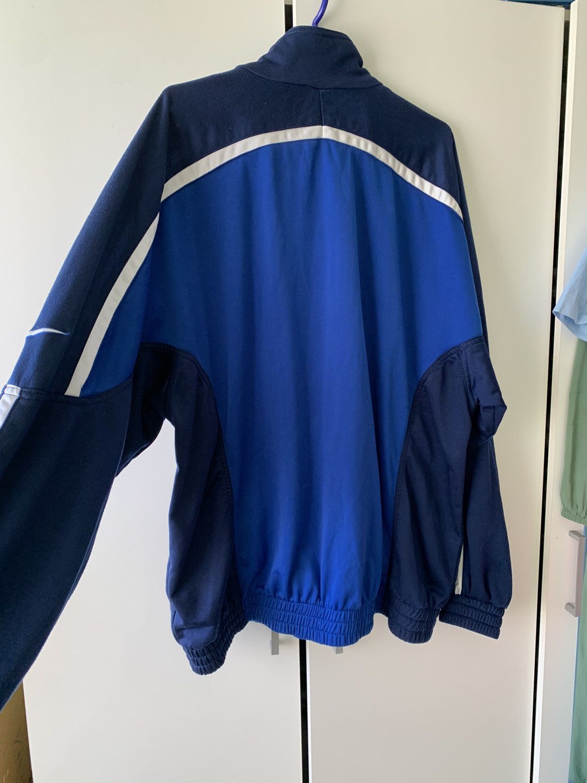 Nike Vintage 2000s Nike Premier Tracksuit Jacket Blue White XL Size US XL / EU 56 / 4 - 4 Thumbnail