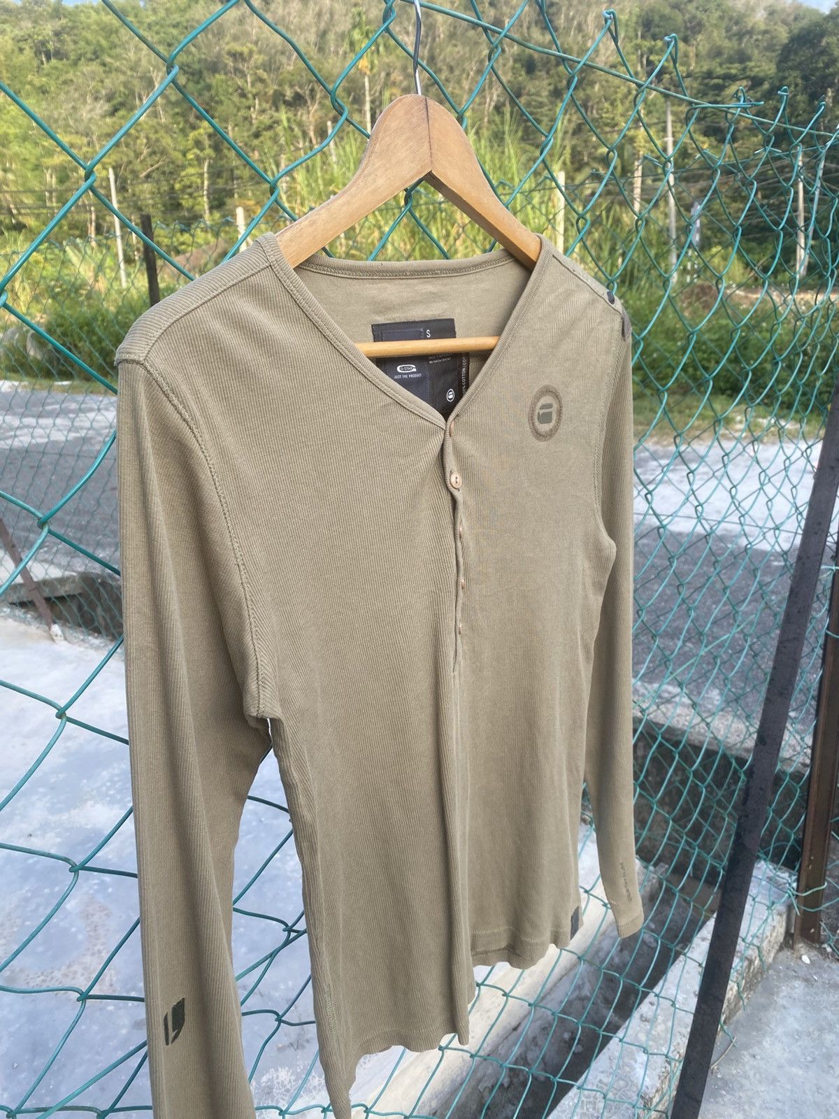 G-Star G-star raw denim olive green slim fit henley tshirt Size US S / EU 44-46 / 1 - 4 Thumbnail