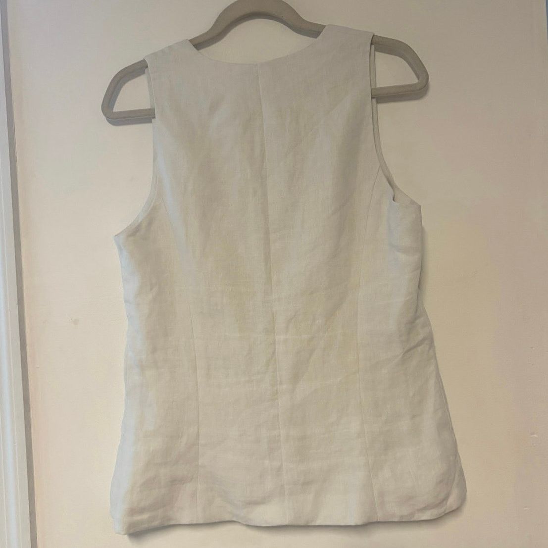 Madewell NWT Madewell Scoopneck Cutaway Linen Vest In White Size 8 Size M / US 6-8 / IT 42-44 - 8 Thumbnail