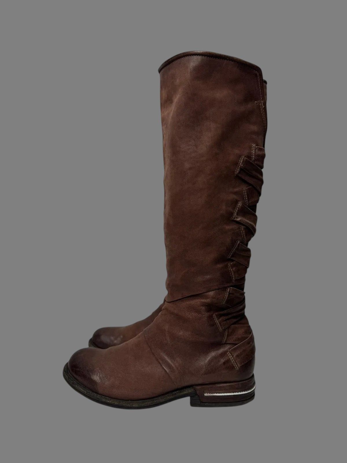 If Six Was Nine Vintage Italian Leather Tall Boots A.S.98 Rick Owens Look Size US 9 / IT 39 - 4 Thumbnail