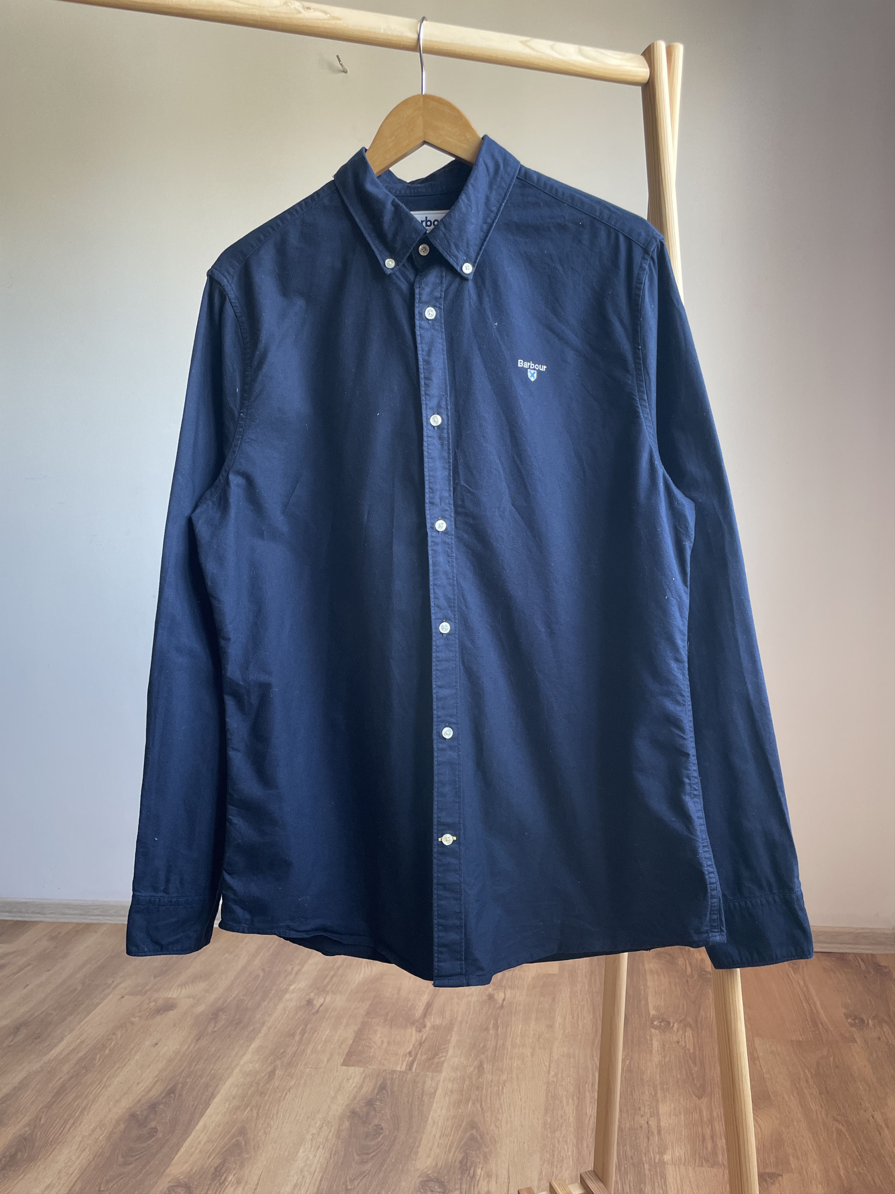 Barbour Barbour Oxford Tailored Fit Navy Shirt Size EUR L/ US M Size US M / EU 48-50 / 2 - 1 Thumbnail