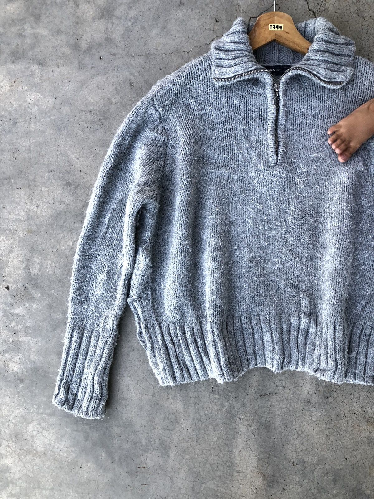 Zara 🔴ZARA Half Zip Jumper Grey Sweater Fleece Size US XL / EU 56 / 4 - 3 Thumbnail