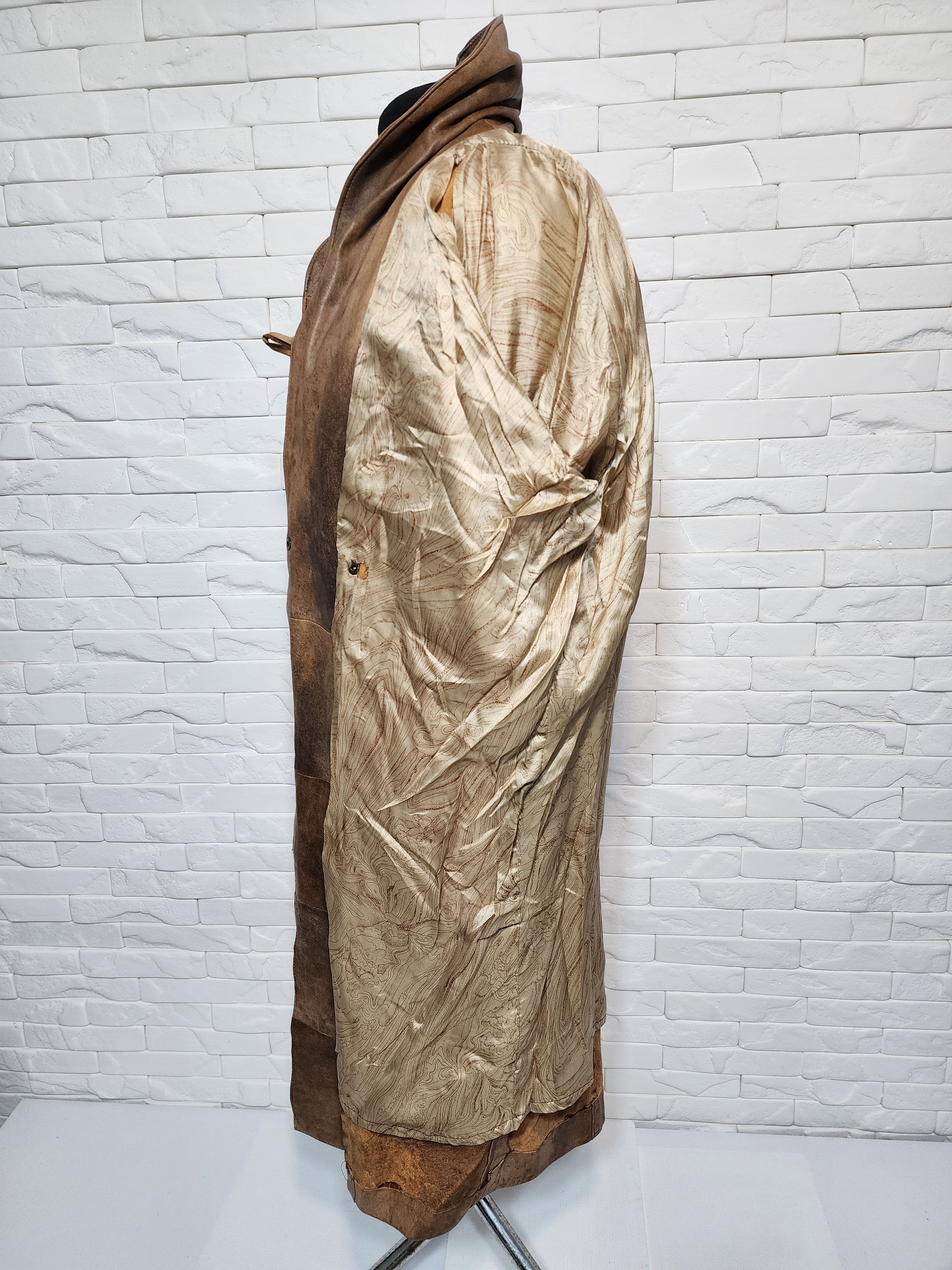 Designer Women brown leather raincoat. Size XXL / US 16-18 / IT 52-54 - 10 Thumbnail