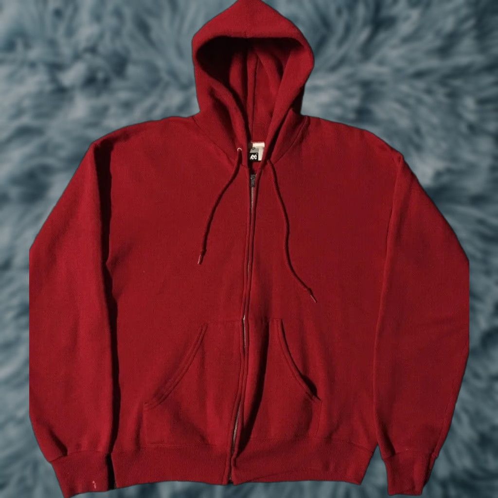 Lee VINTAGE LEE Zip Hoodie M USA 80s 90s Red Faded Full Zip Sweatshirt Mens Size US M / EU 48-50 / 2 - 1 Thumbnail