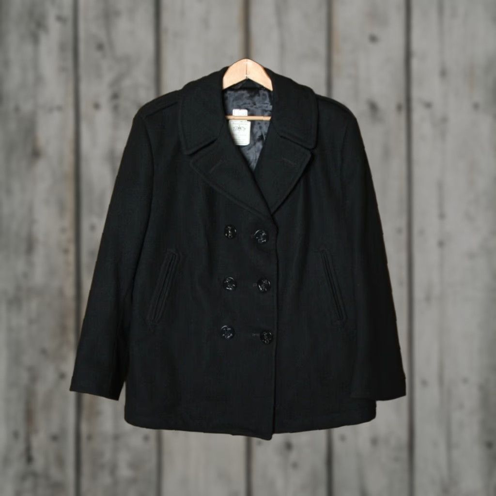 Vintage VINTAGE Sterlingwear Navy Blue Wool Peacoat Women 18S Short 100% Wool Blues Pea Coat Womens XS-XL Size XXL / US 16-18 / IT 52-54 - 1 Thumbnail