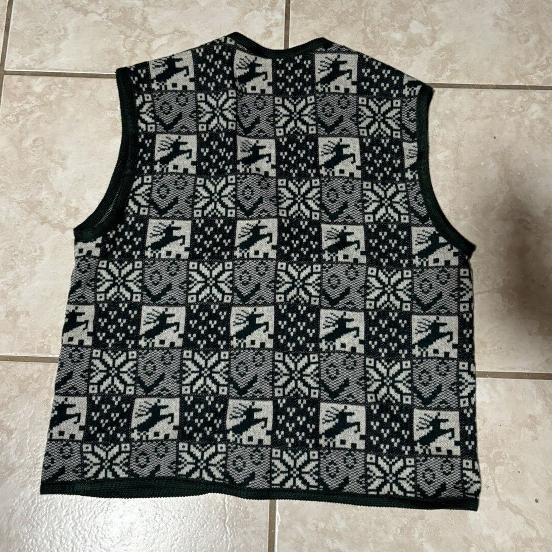 Handmade Vintage 50s 60s Novelty Deer Winter Vest Button Up Size US L / EU 52-54 / 3 - 3 Thumbnail