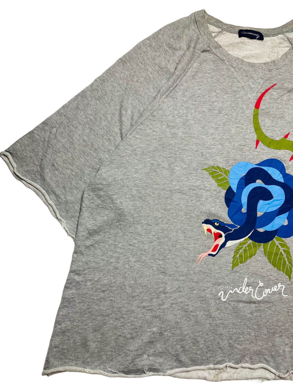 John Undercover John Undercover Flower Snake Cropped Unfinished Sweatshirt Size US L / EU 52-54 / 3 - 2 Thumbnail