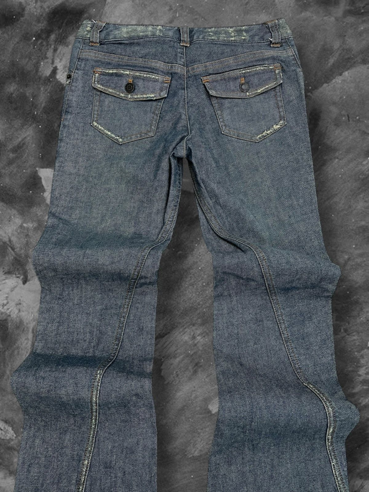Japanese Brand Vintage Designer Mk Klein Flared Distressed Denim Size US 30 / EU 46 - 11 Thumbnail