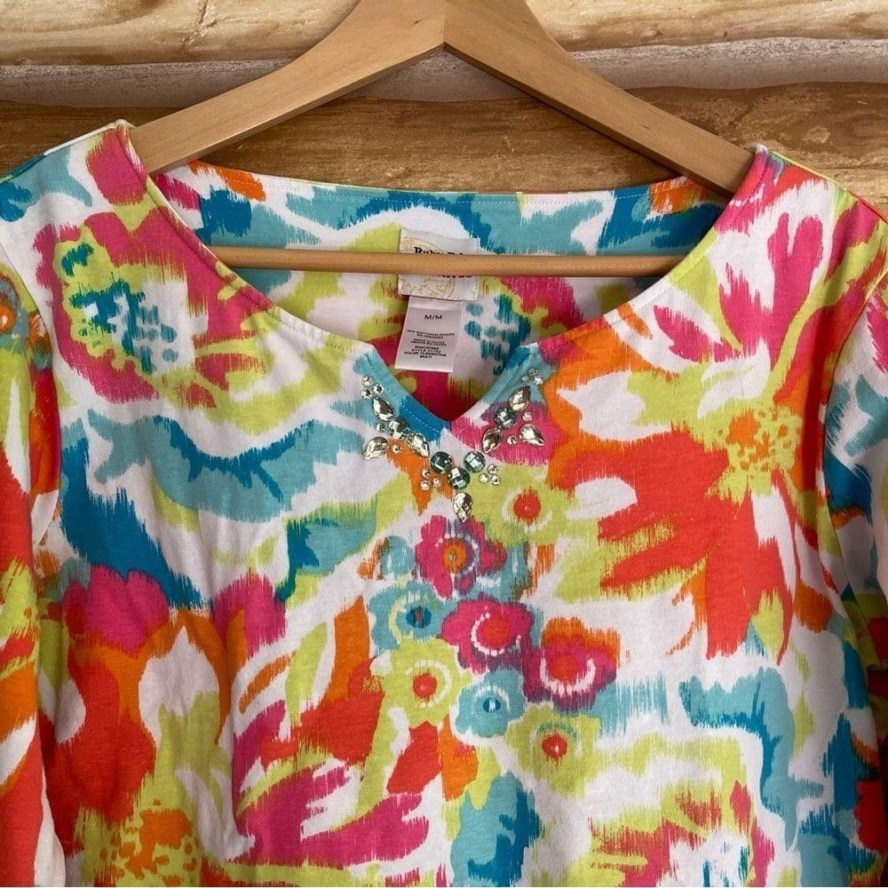 Other Ruby Rd. Favorites embellished abstract floral top medium Size M / US 6-8 / IT 42-44 - 3 Thumbnail