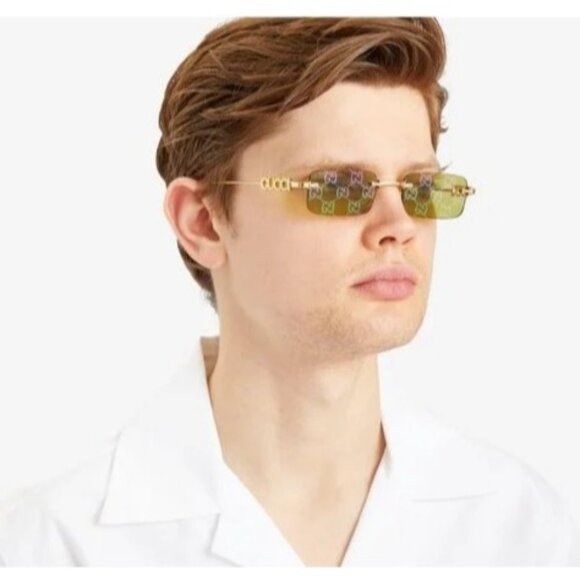 Gucci NEW GUCCI GG1808S 002 SUNGLASSES GOLD UNISEX SUNGLASSES Size ONE SIZE - 6 Thumbnail
