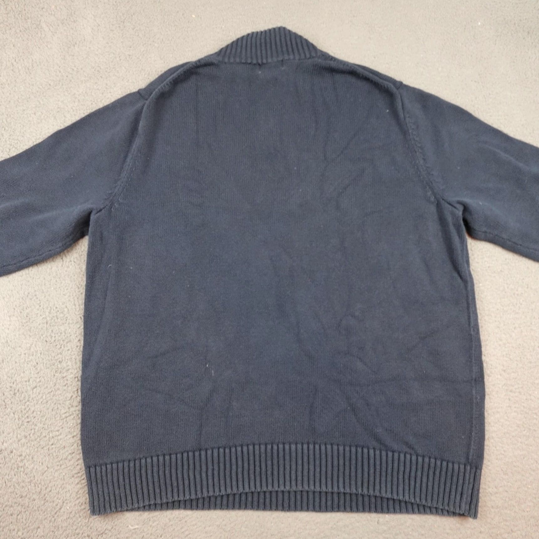 Vintage L.L. Bean Sweater Mens 2XL Navy Blue Quarter Zip Pullover Cotton Knit Outdoors Size US XXL / EU 58 / 5 - 6 Thumbnail