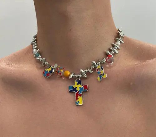 Jewelry Patchwork Cross Pendant Size ONE SIZE - 3 Thumbnail