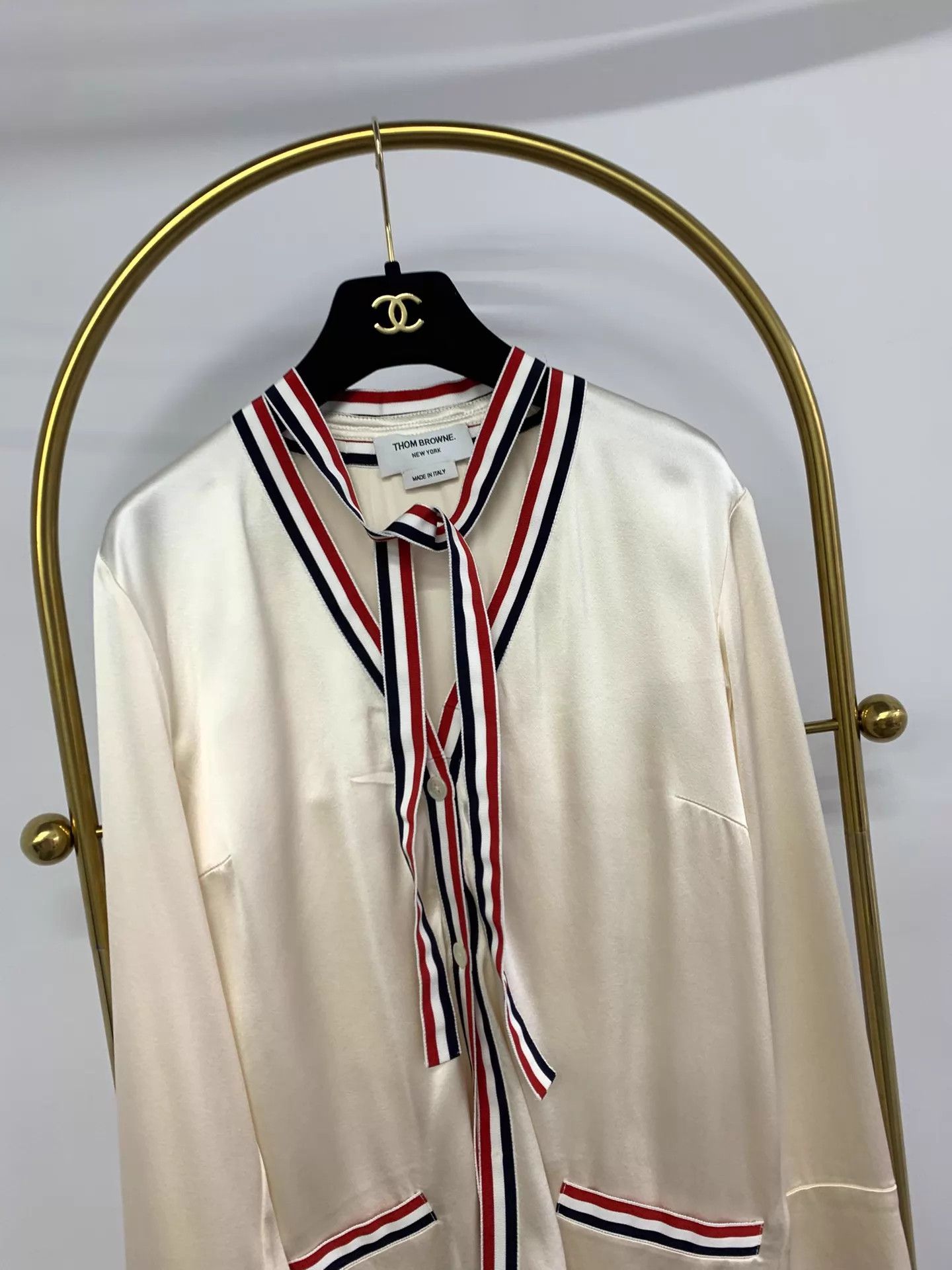 Thom Browne Thom Browne Ivory Stripe Silk shirts 38 New Size XS / US 0-2 / IT 36-38 - 2 Thumbnail