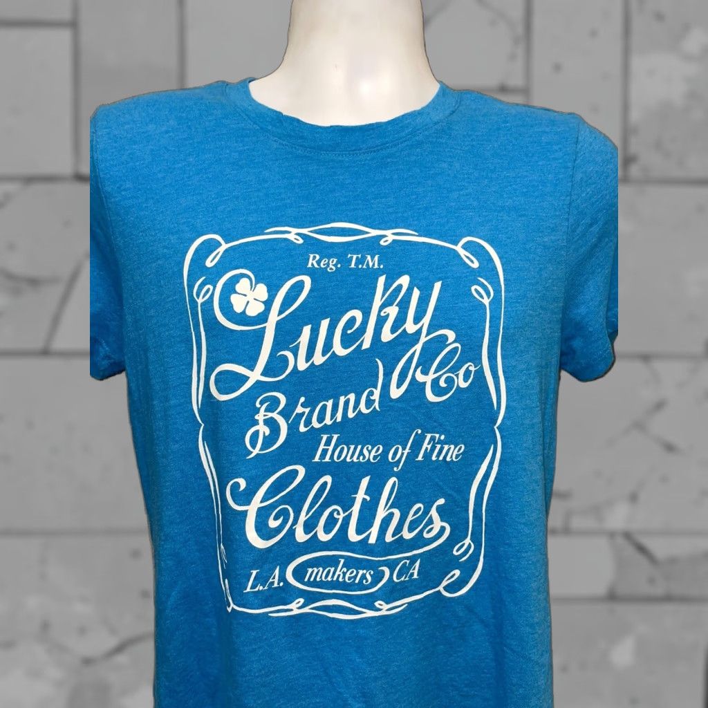 Lucky Brand Lucky Brand Los Angeles/Blue White Graphic T-Shirt Mens M Size US M / EU 48-50 / 2 - 1 Thumbnail
