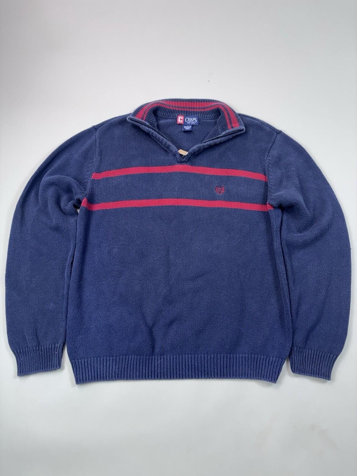 Chaps Chaps Mens Navy Blue Quarter Zip Pullover Size Medium Size US M / EU 48-50 / 2 - 1 Thumbnail