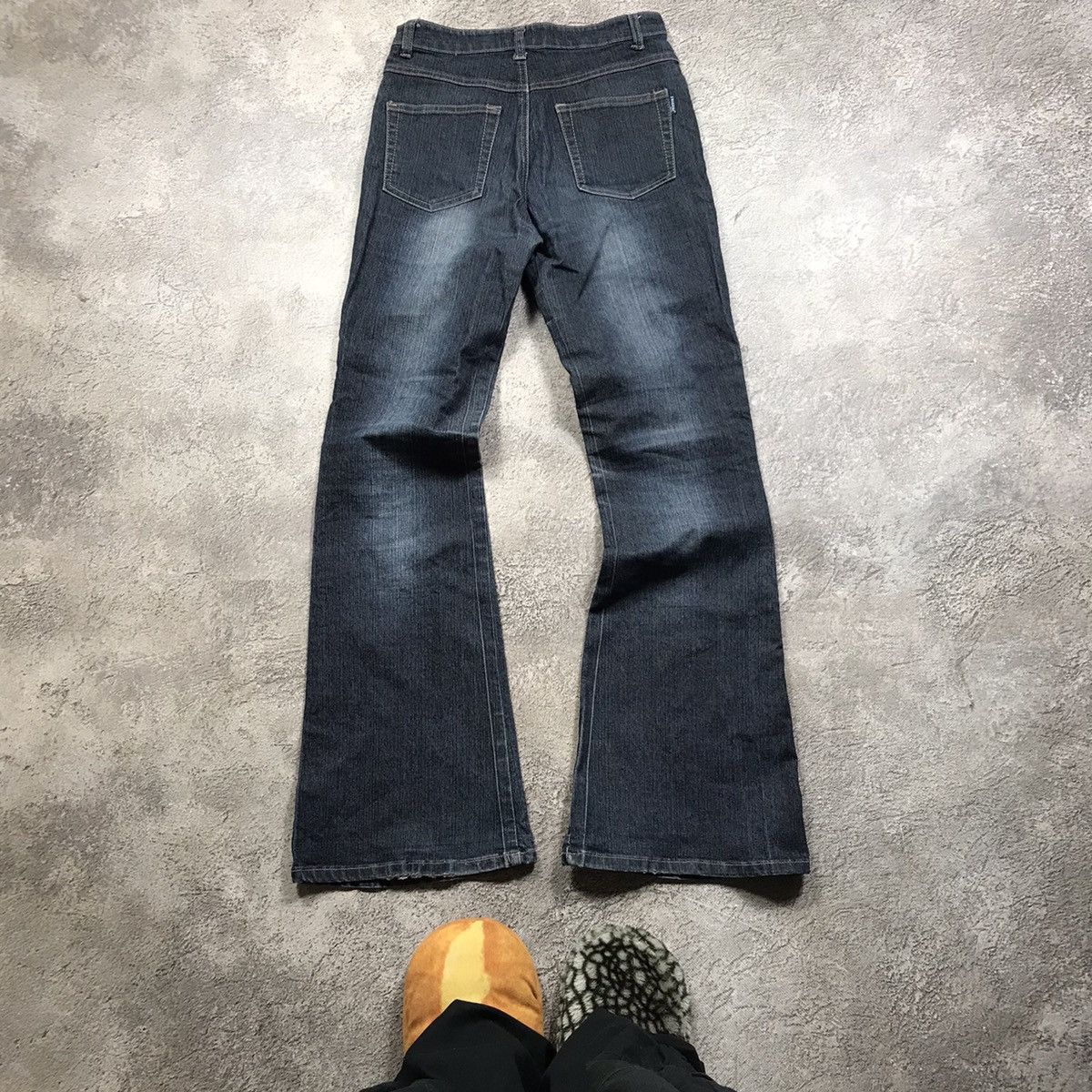 Vintage Vintage 90s Distressed Baggy Wide Leg Jeans Grunge Y2K 27 Size 27" / US 4 / IT 40 - 4 Thumbnail