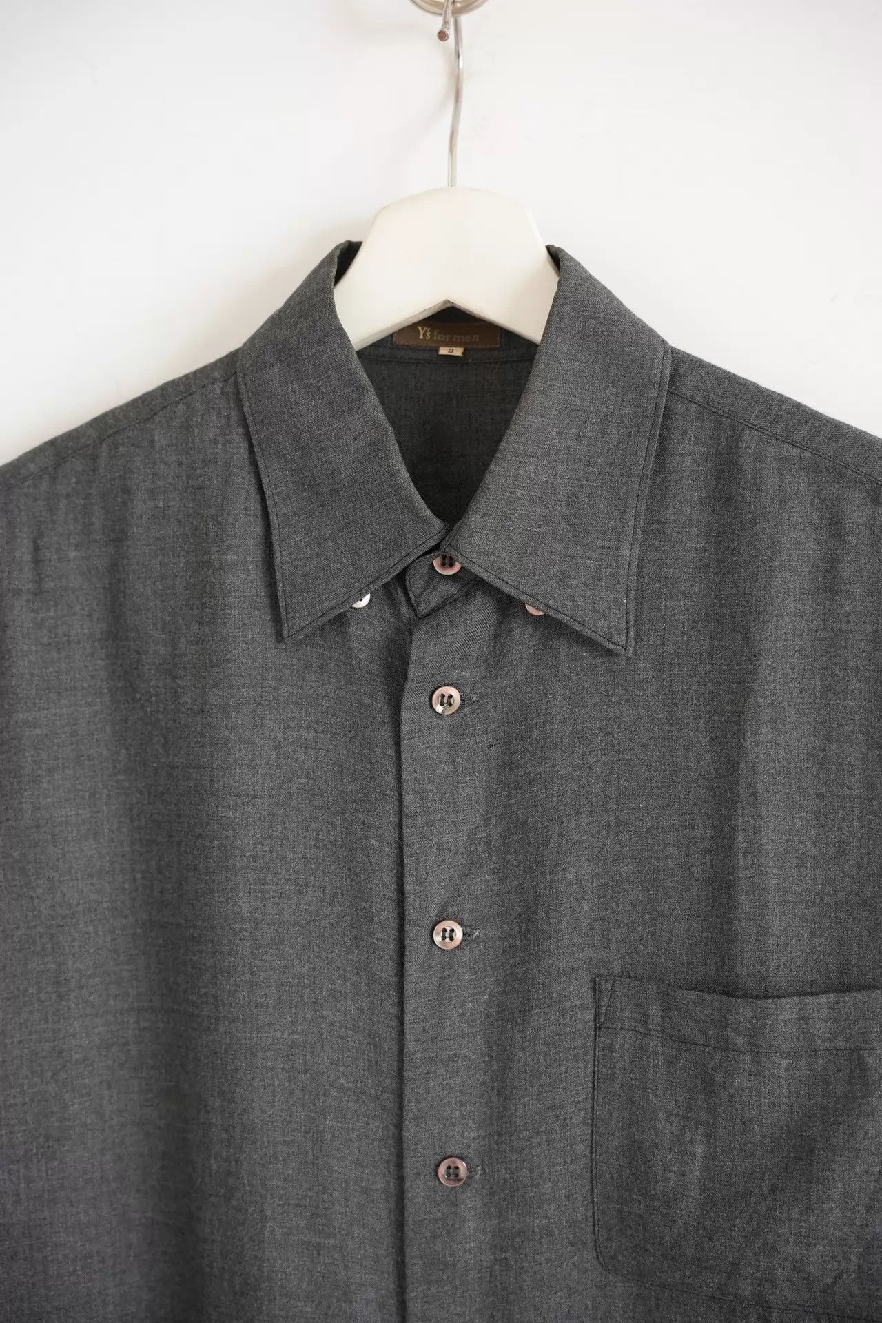 Yohji Yamamoto Yohji Yamamoto 00s Y's Men Gray Rayon Collar Shirt Size US M / EU 48-50 / 2 - 3 Thumbnail