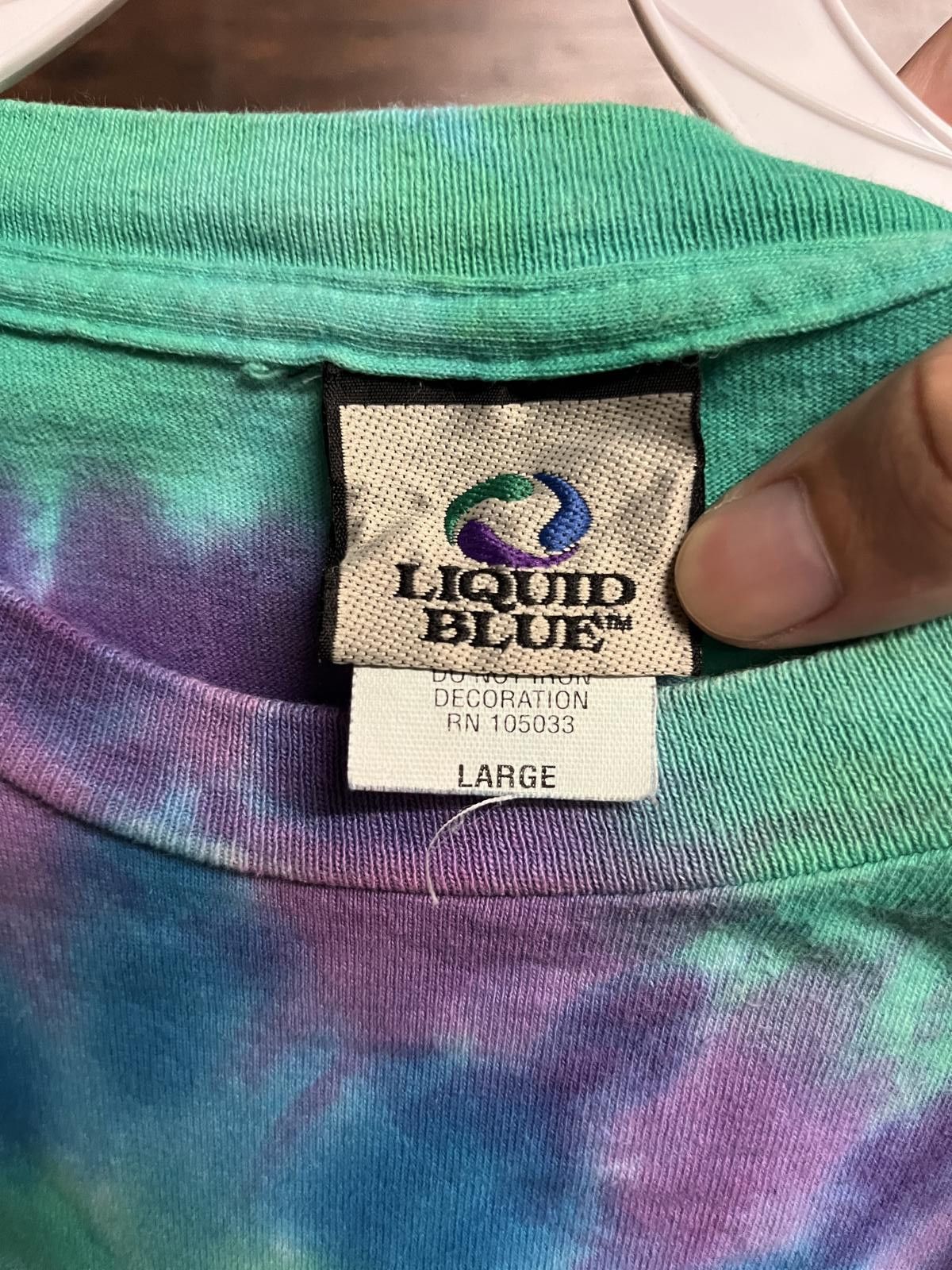 Liquid Blue Beatles Rubber Soul Album Liquid Blue Grey Tag Tie Dye -L Size US L / EU 52-54 / 3 - 3 Thumbnail
