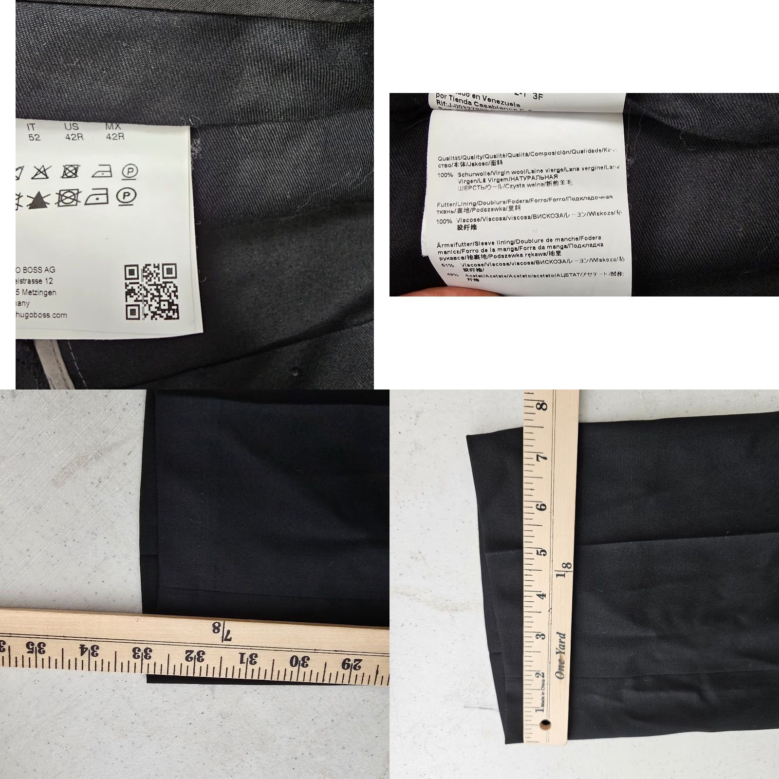 Hugo Boss Hugo Boss Dress Pants Mens Size 35x33 Black Johnstons Lenon Wool Flat Front Regular Straight Pants Mens Black Size US 35 - 8 Thumbnail