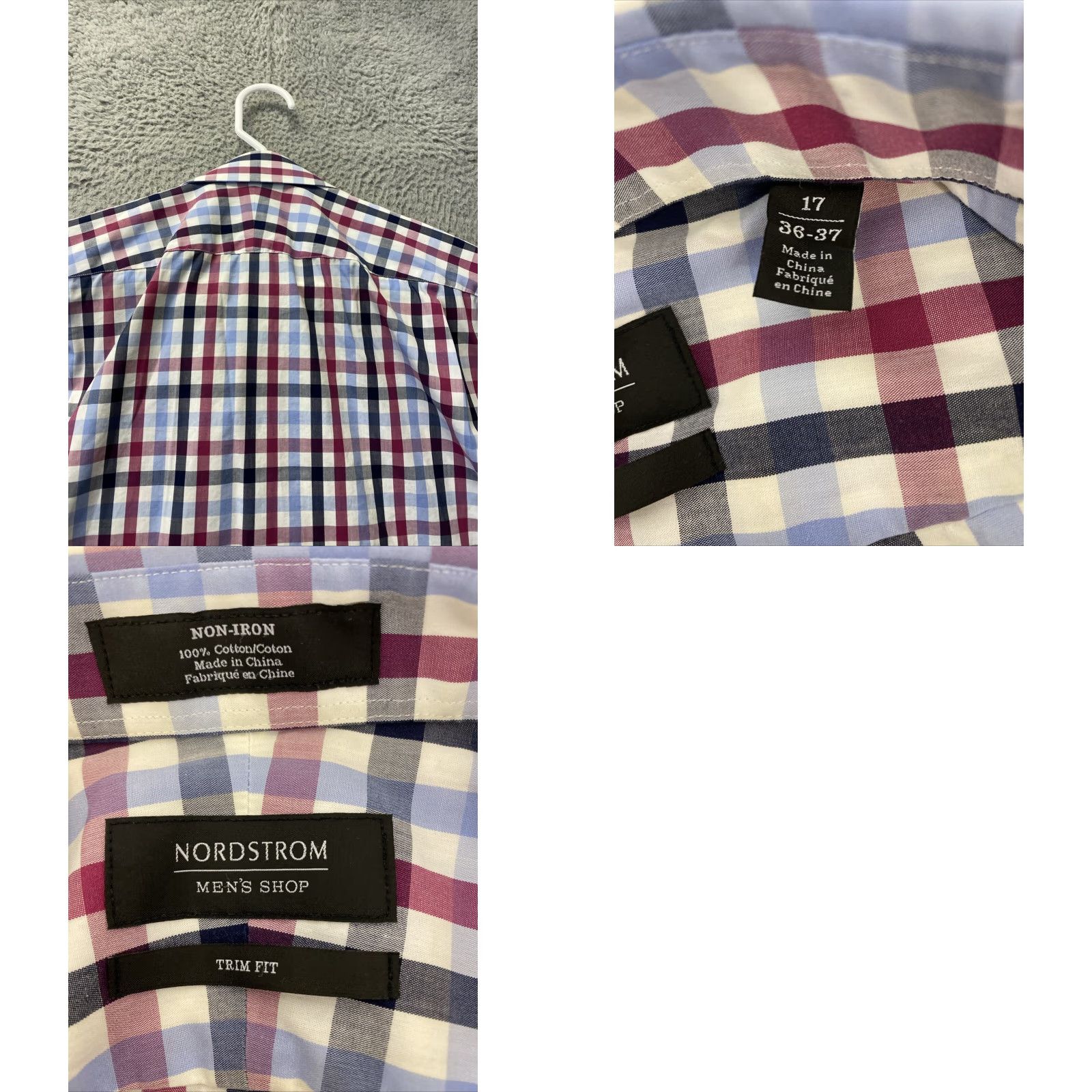 Nordstrom Nordstrom Trim Shirt Mens Button-Up Long Sleeve 17 36/37 Check Multicolor Colorful Size US XL / EU 56 / 4 - 8 Thumbnail