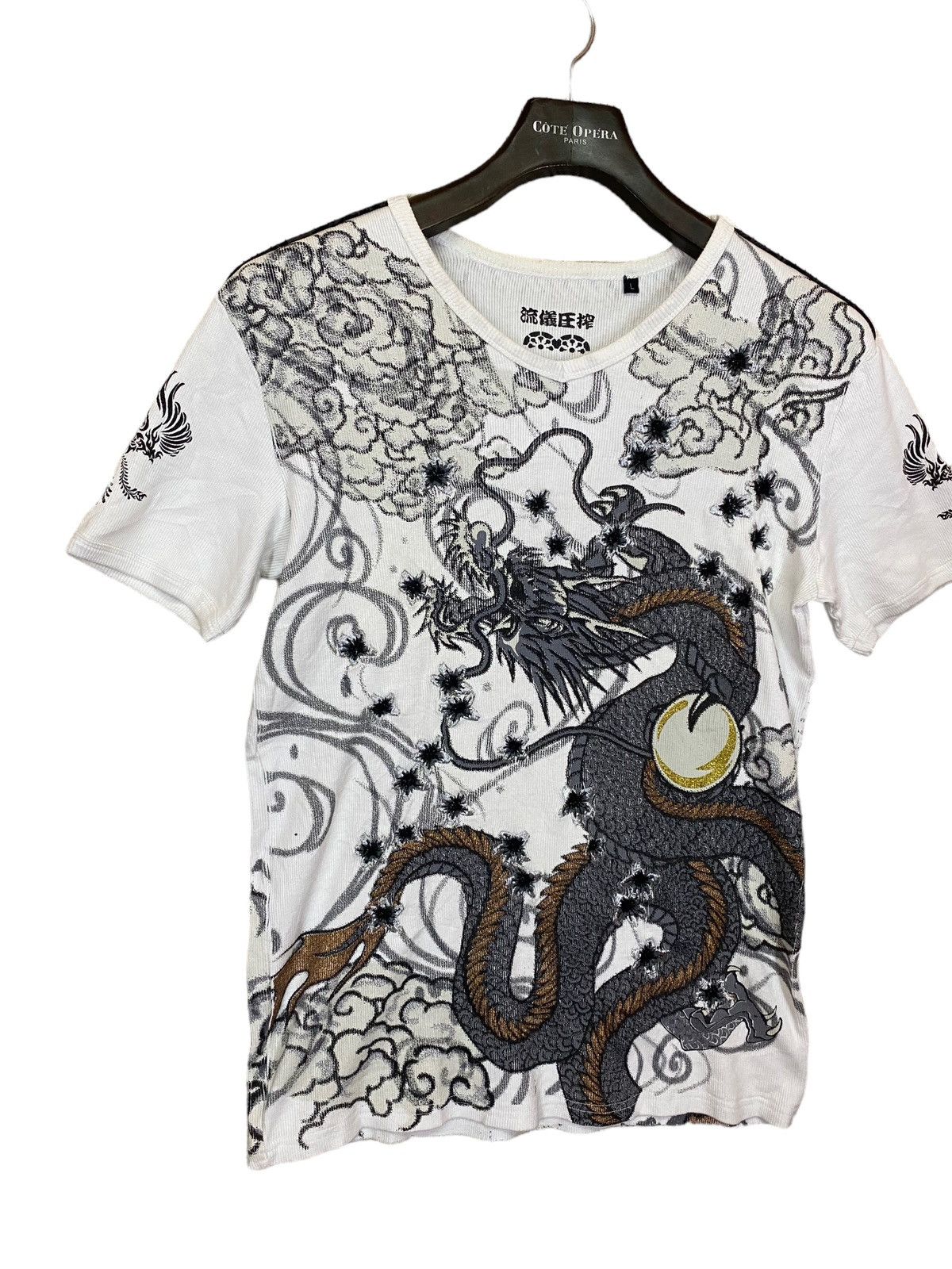 Japanese Brand Sukajan tshirt stretchable full printed dragon Size US L / EU 52-54 / 3 - 3 Thumbnail