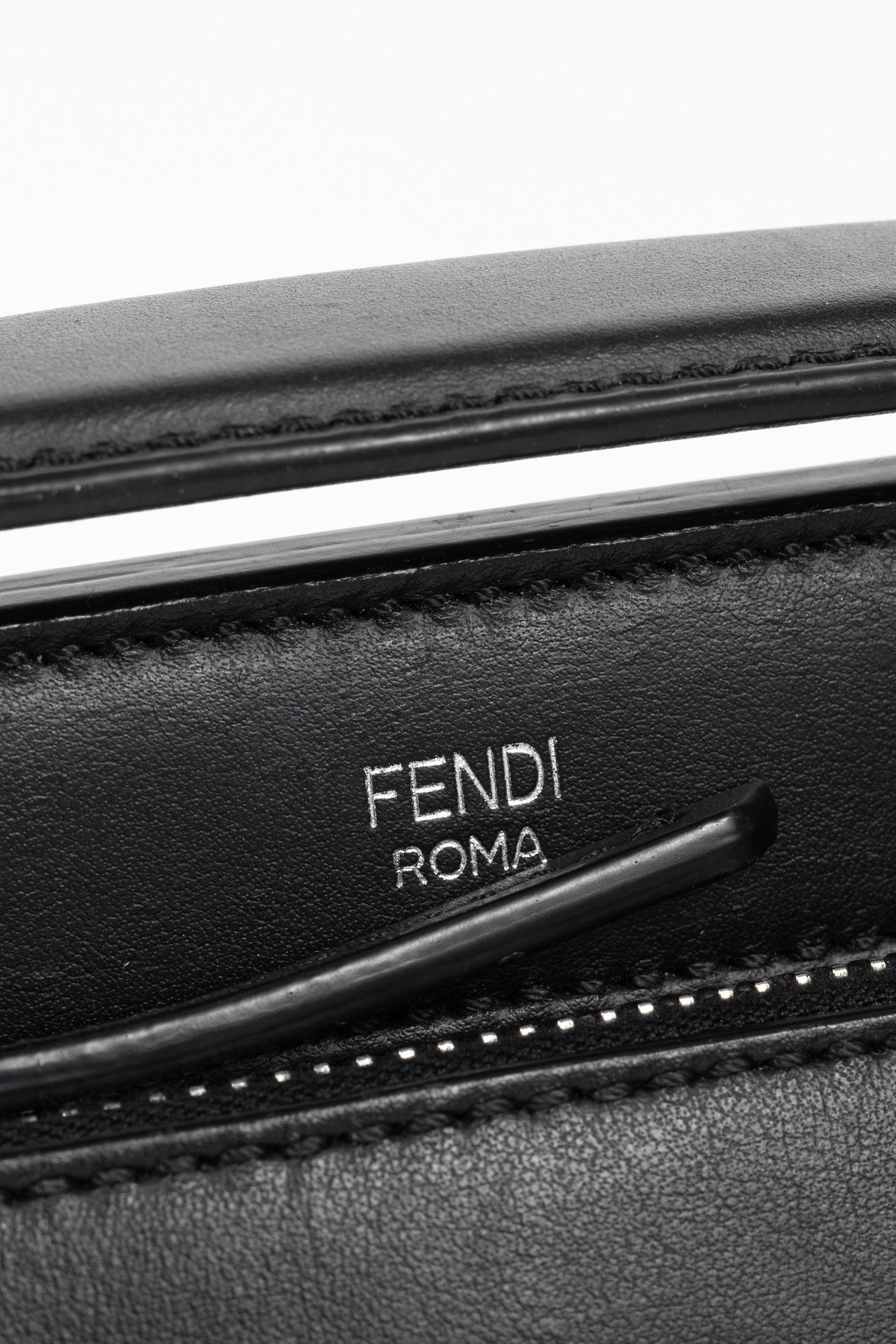Fendi Fendi Dotcom Whipstitch Black Leather Satchel Size ONE SIZE - 11 Thumbnail