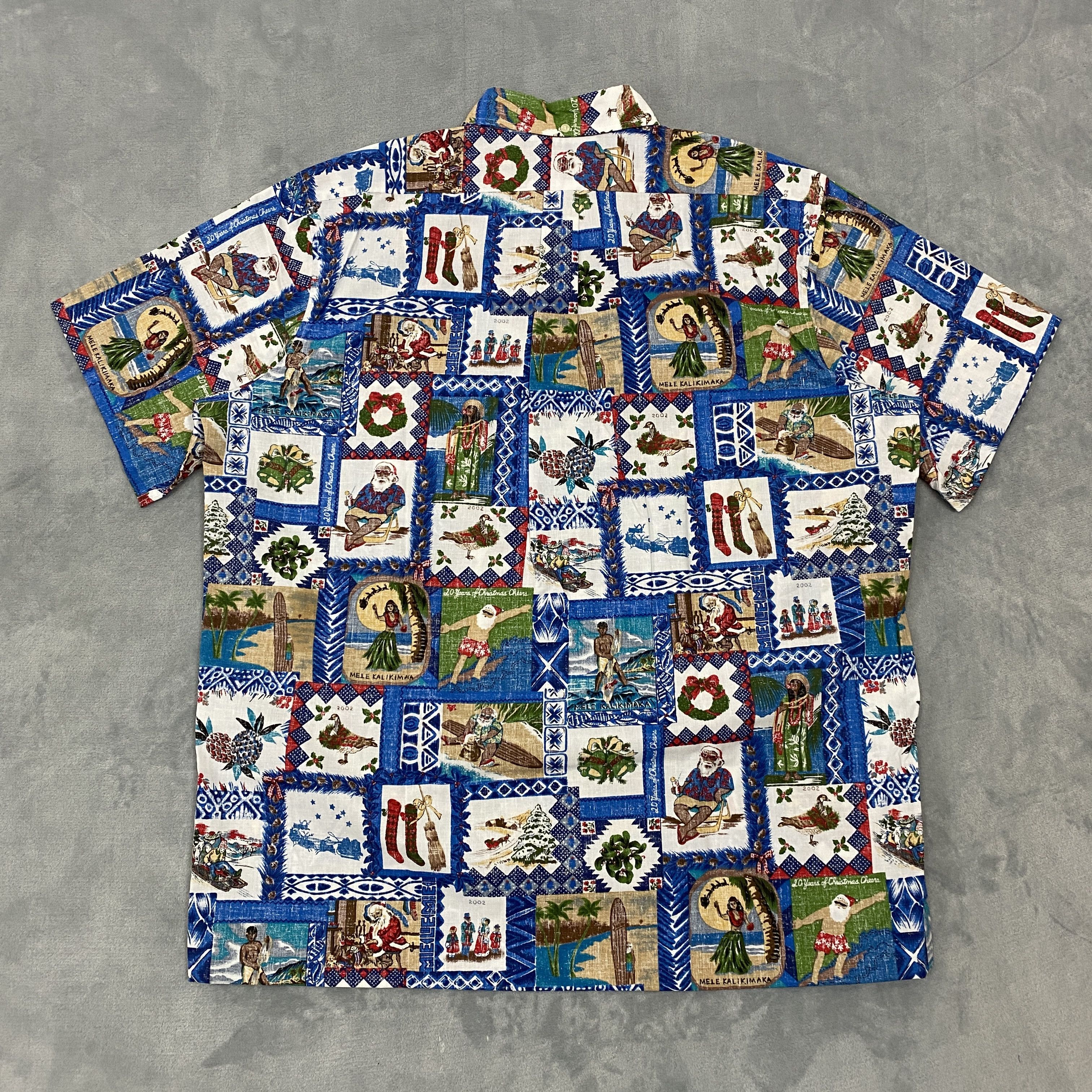Reyn Spooner × Vintage 2002 MELE KALIKIMAKA Hawaiian Shirt 3XL Xmas Reverse Print Size US XXL / EU 58 / 5 - 9 Thumbnail