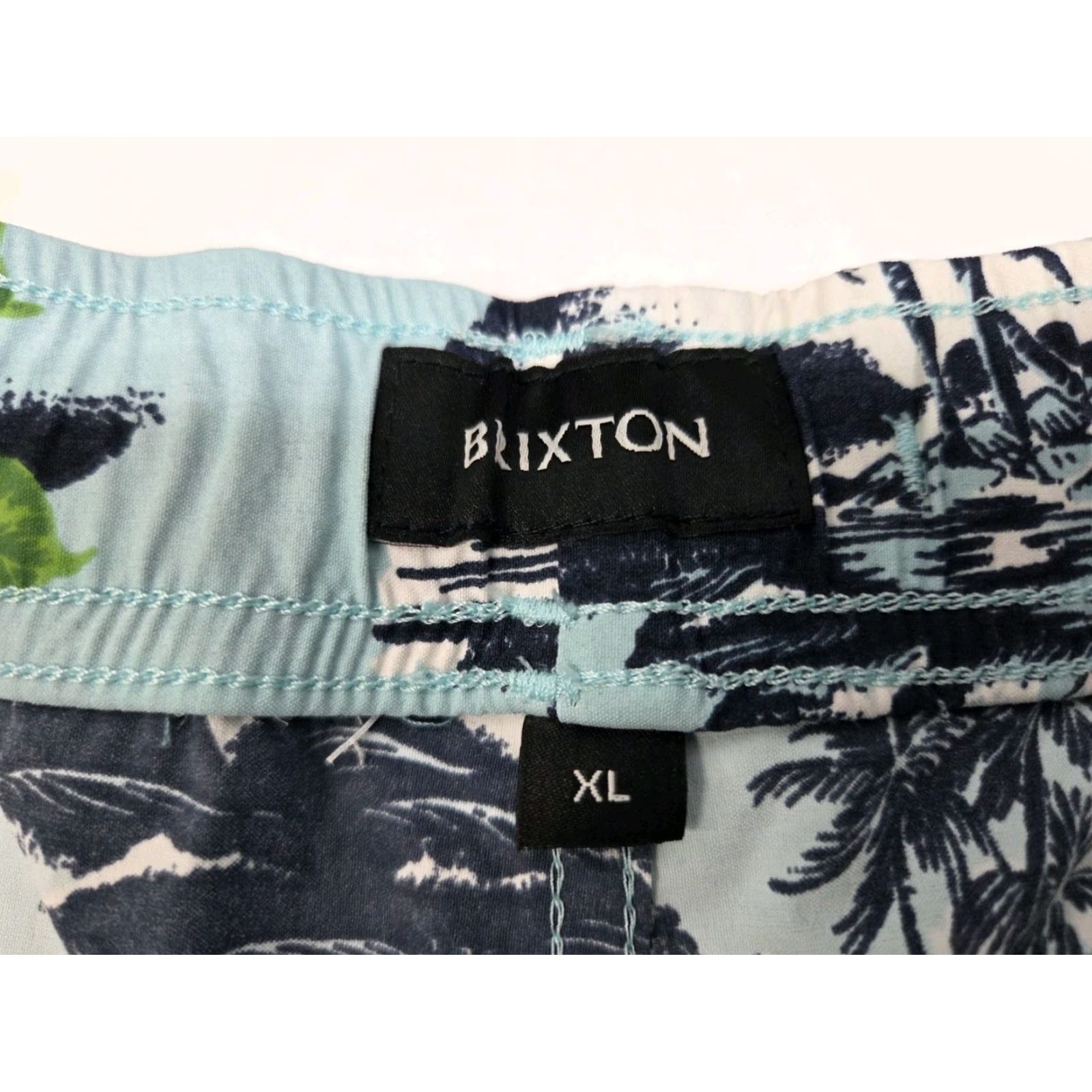 Brixton Brixton Mens Swim Shorts Relaxed Fit Floral Multicolor Nylon Spandex Back Pocket Drawstring XL Size US 36 / EU 52 - 2 Thumbnail