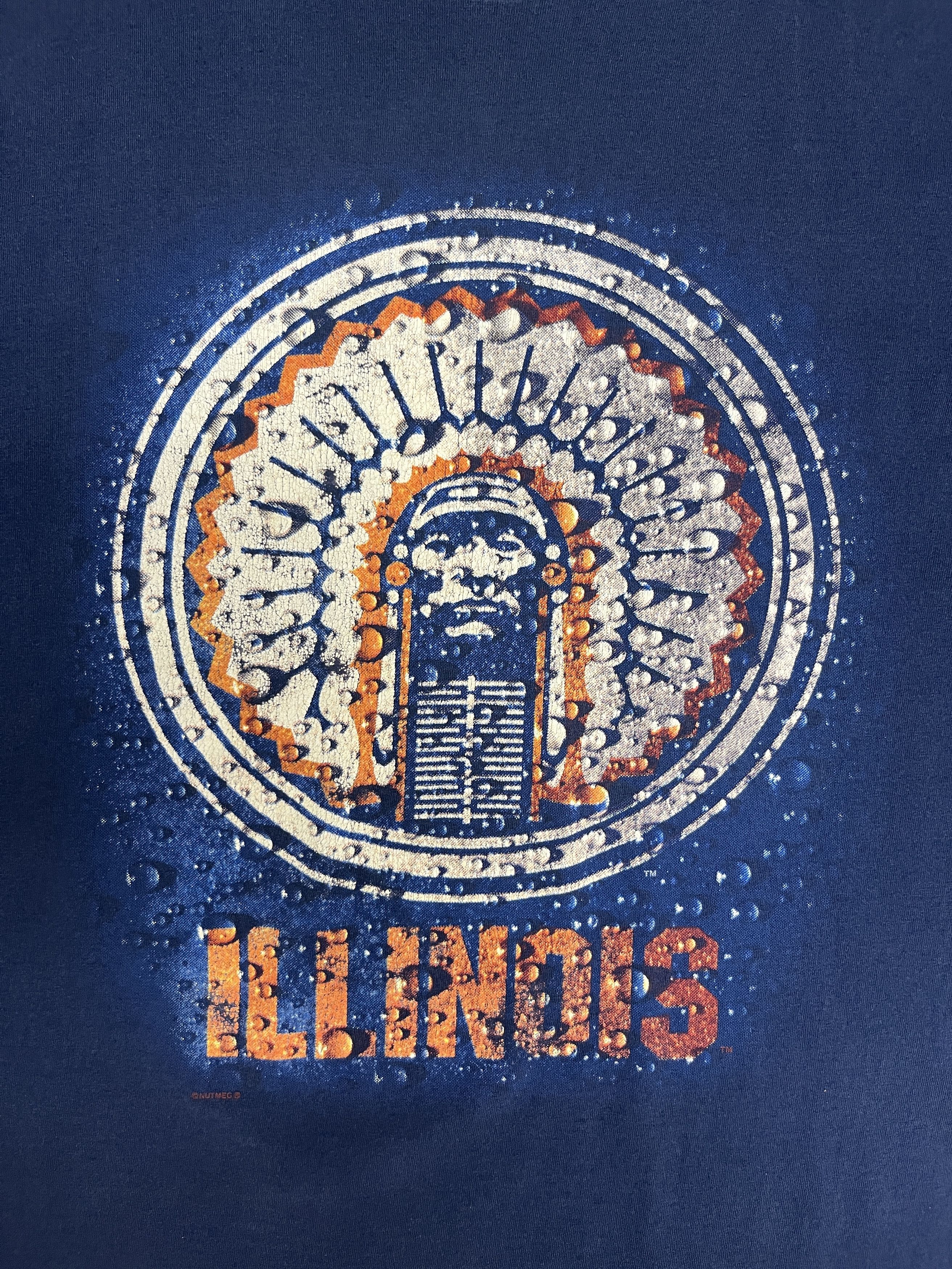 Vintage Illinois Fighting Illini Vintage Blue T-Shirt Tee Size US L / EU 52-54 / 3 - 2 Thumbnail