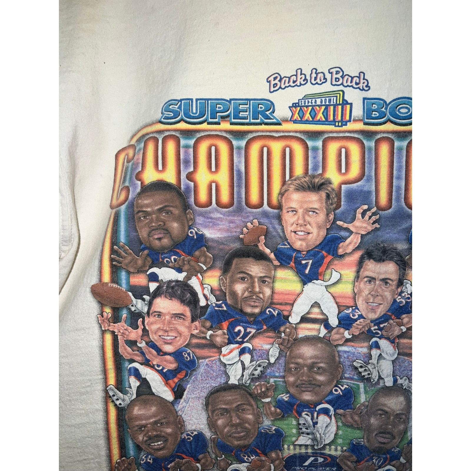 Pro Player Vintage Denver Broncos Caricature Shirt Super Bowl 90s Tee M Size US M / EU 48-50 / 2 - 2 Thumbnail